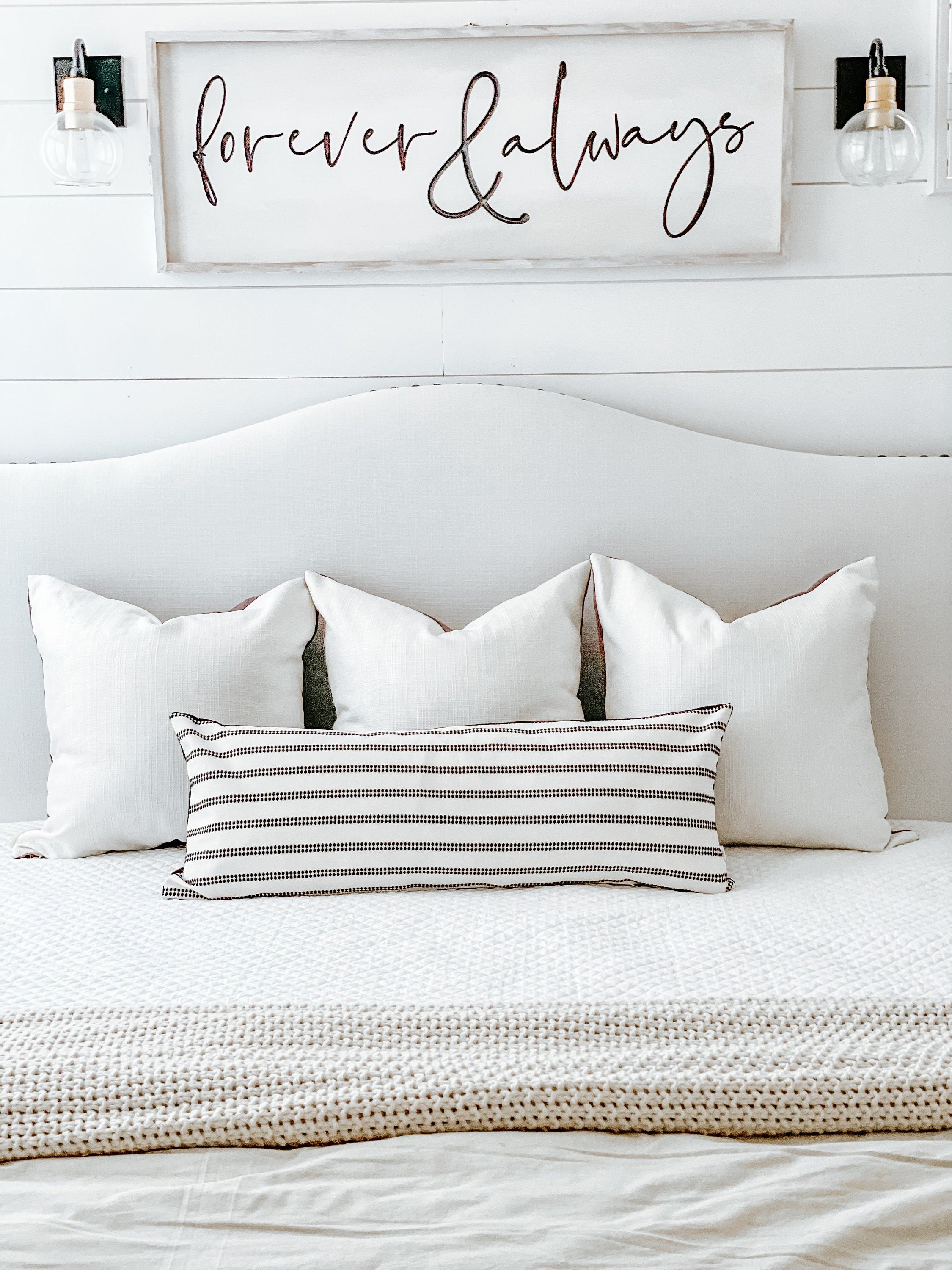 Black and White Lumbar Pillow Cover 14 x 36
