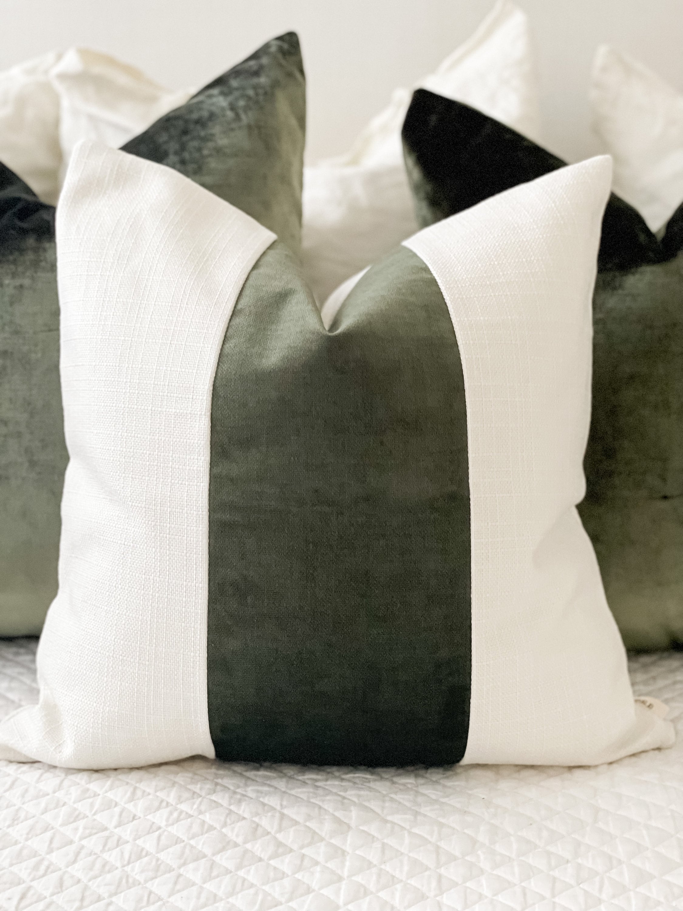 Evergreen Pillow Cover - Paneled Look 20 x 20”