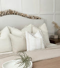 Linen White & Beige Neutral Pillow Cover 20x20