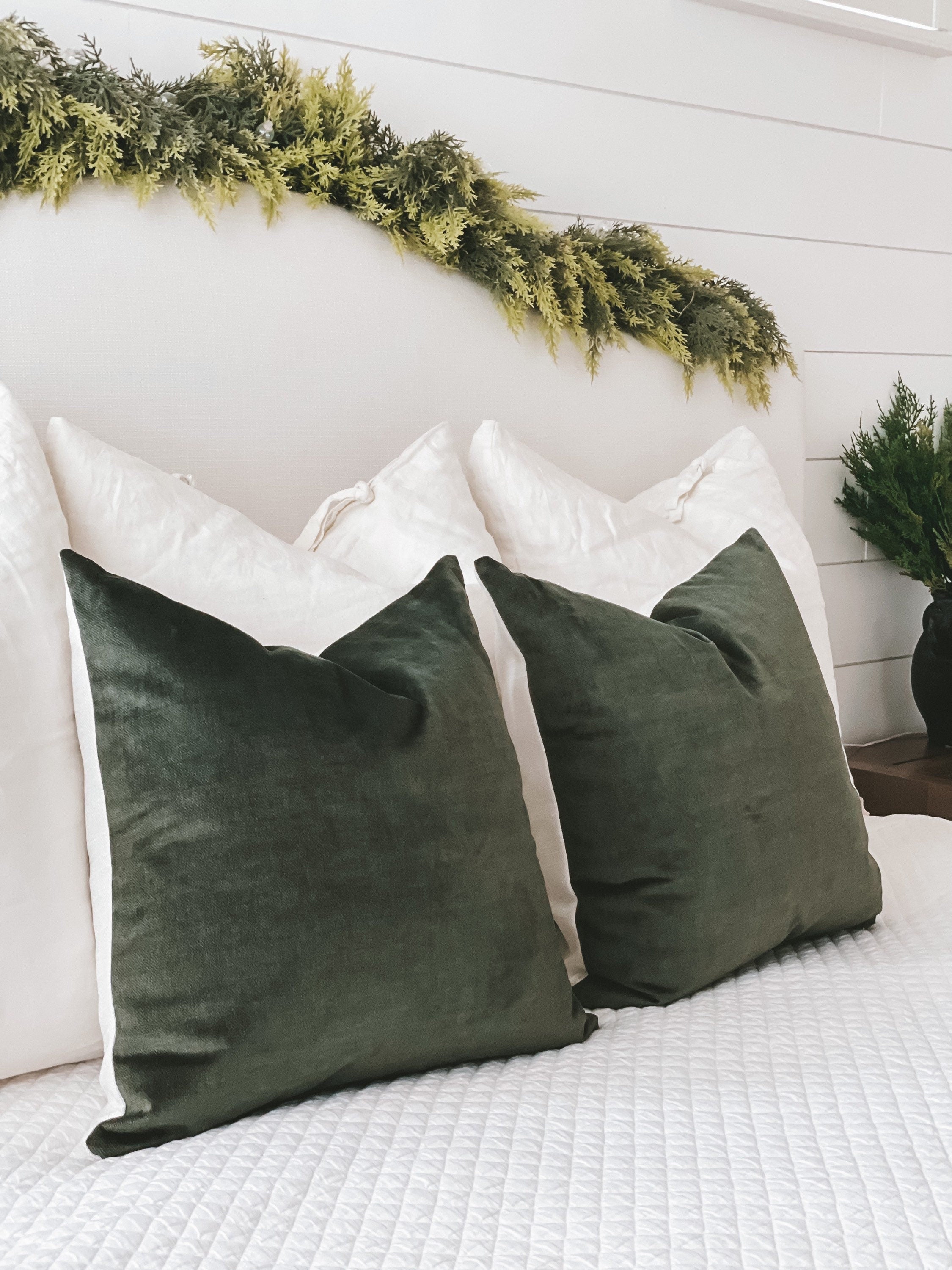 Evergreen Pillow Cover - Paneled Look 20 x 20”
