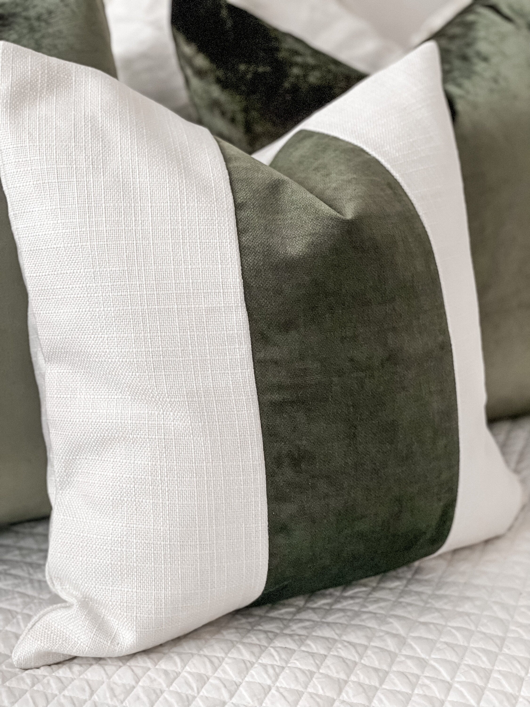 Evergreen Pillow Cover - Paneled Look 20 x 20”
