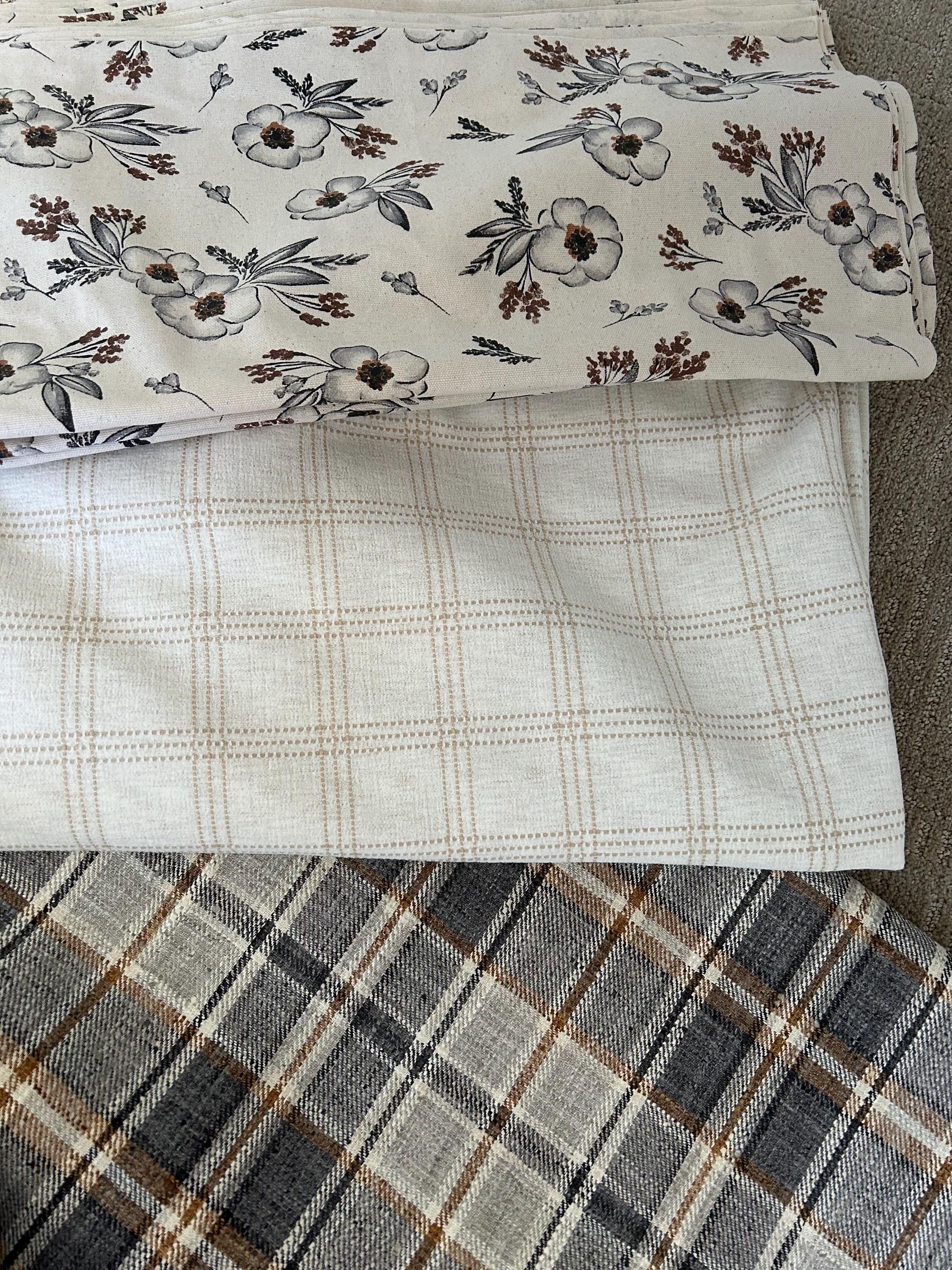 Beige and Ivory Plaid Chenille Pillow Cover