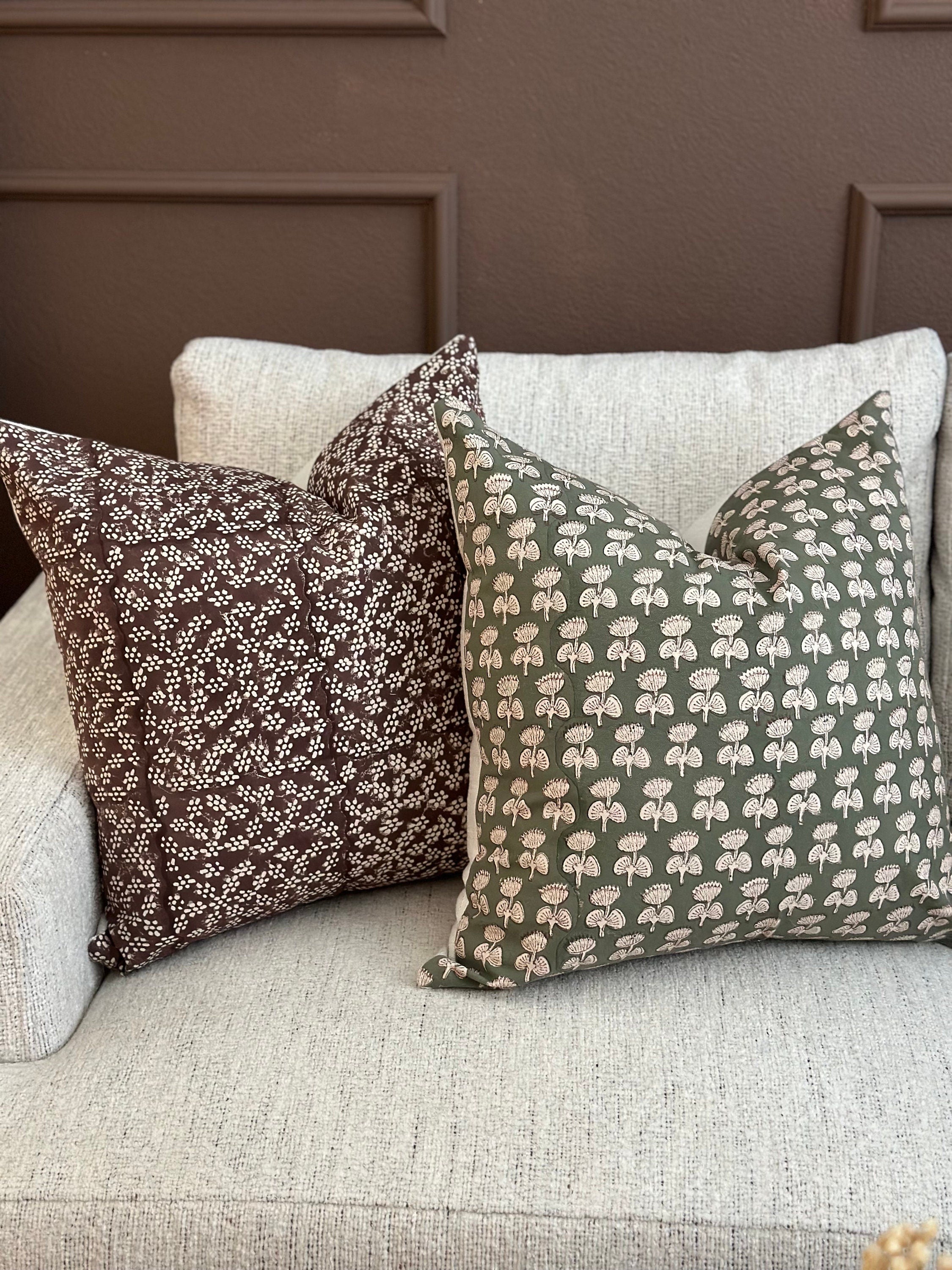 Plum Printed Floral Pillow Cover