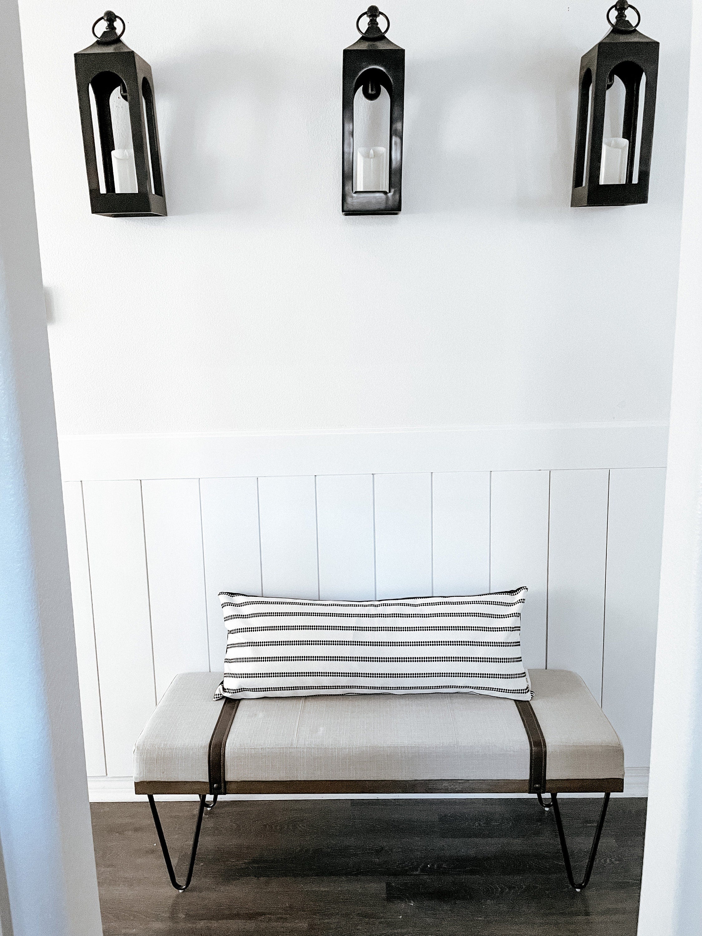 Black and White Lumbar Pillow Cover 14 x 36
