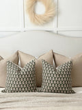 Olive & Beige Floral Printed Pillow Cover