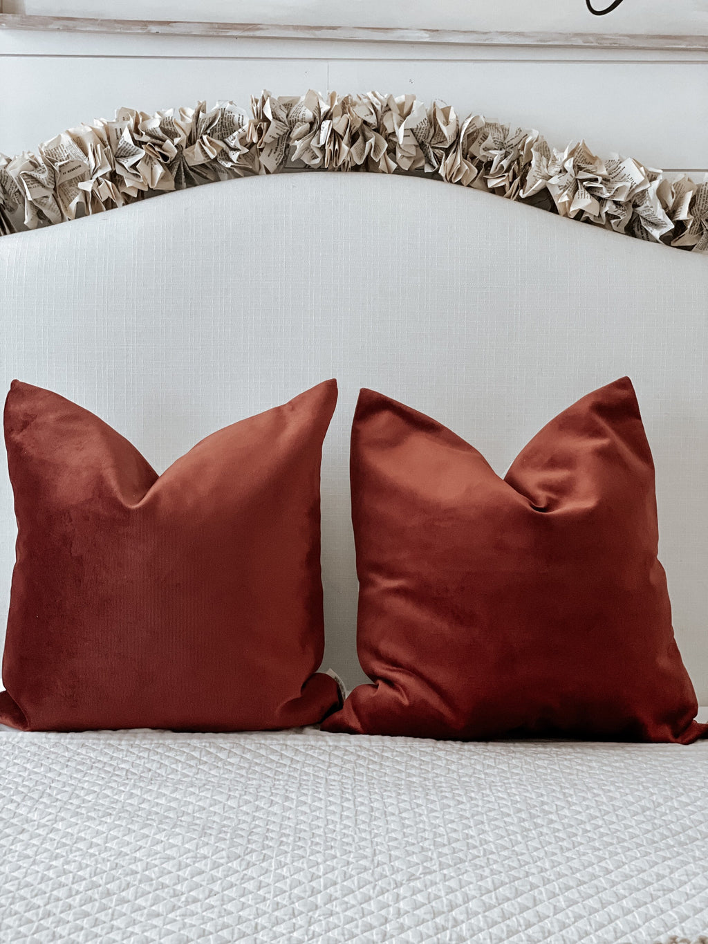 Rust Velvet Pillow Cover 24 x 24