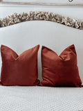 Rust Velvet Pillow Cover 24 x 24