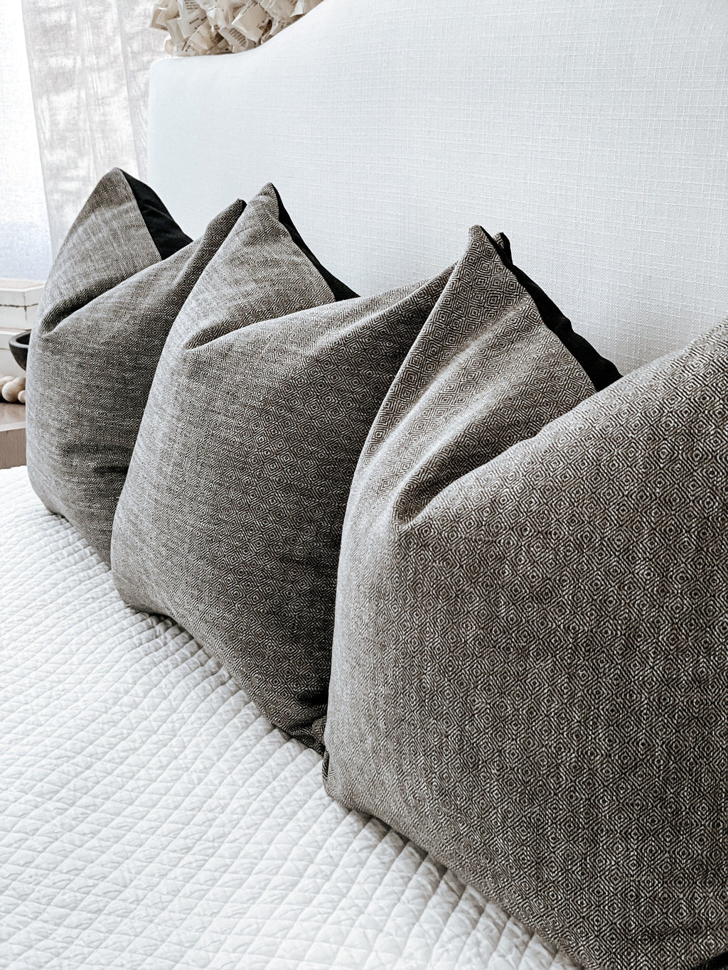 Black Pattern Pillow Cover 24 x 24"