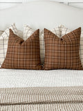 Chocolate/Rust Plaid Pillow Cover