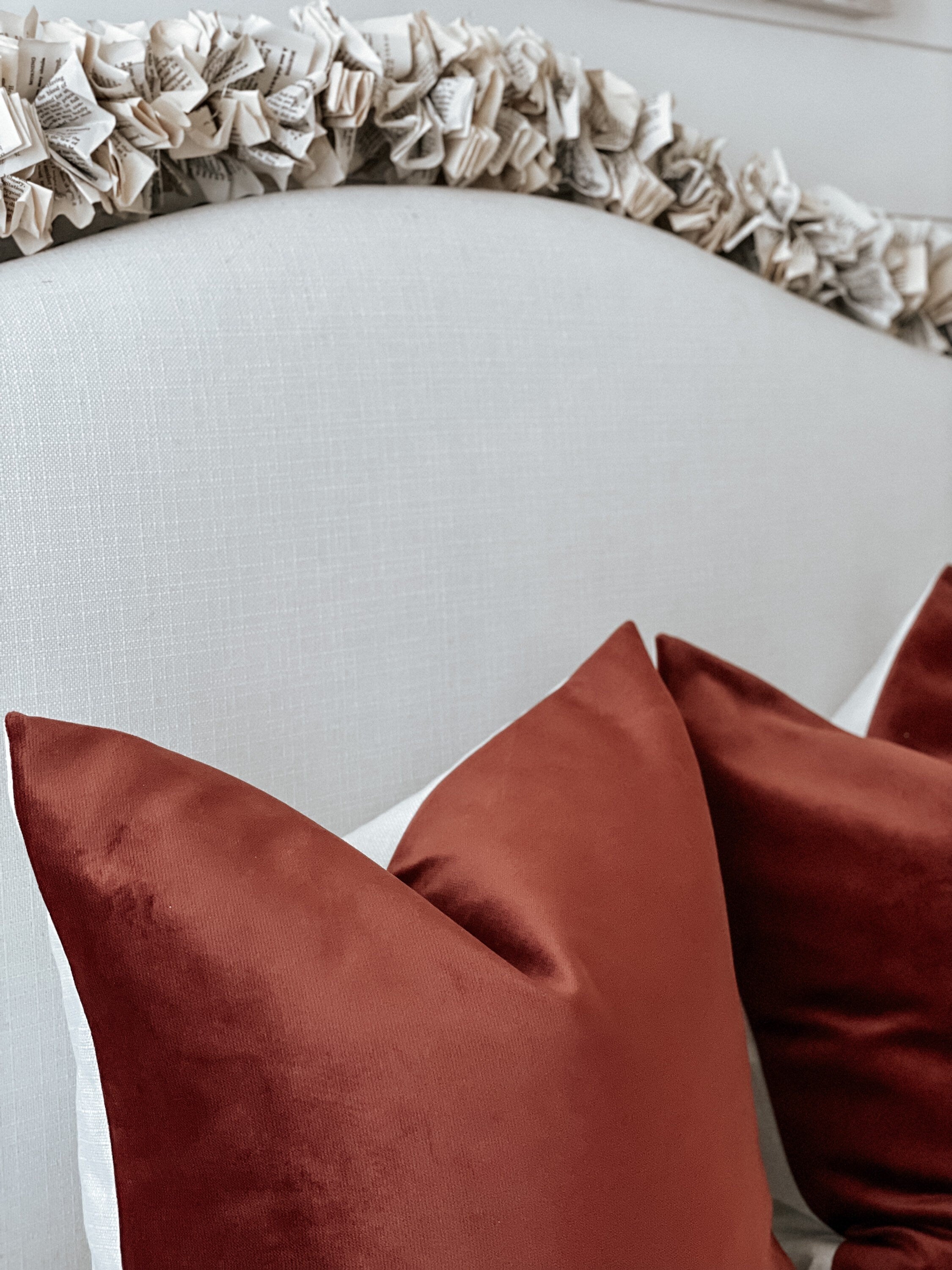 Rust Velvet Pillow Cover 24 x 24