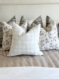 Beige and Ivory Plaid Chenille Pillow Cover