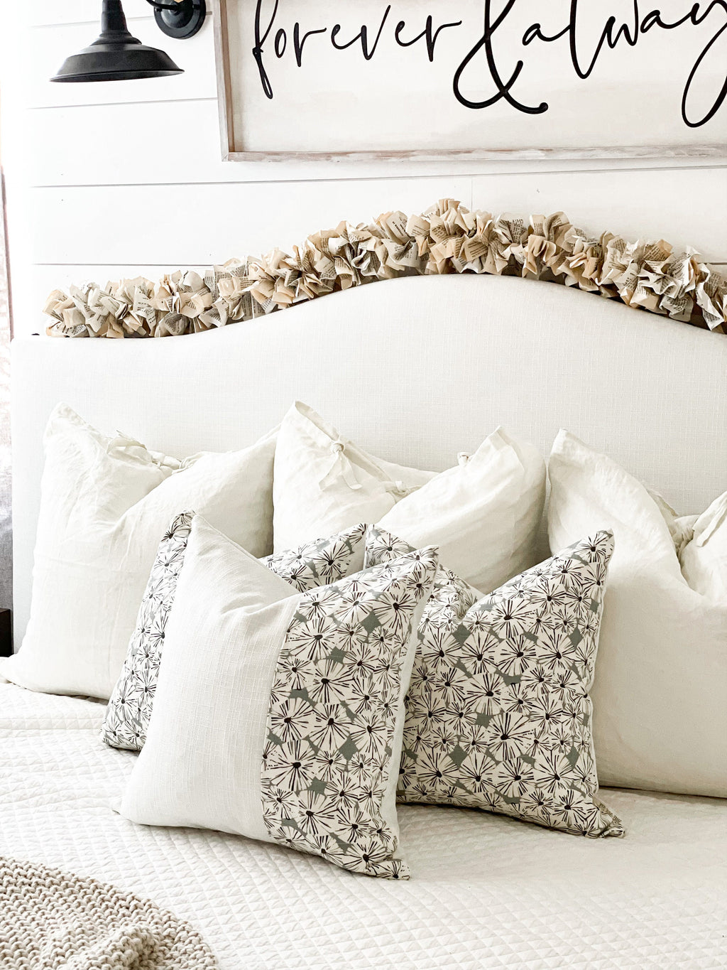 Floral Neutral Pillow Cover