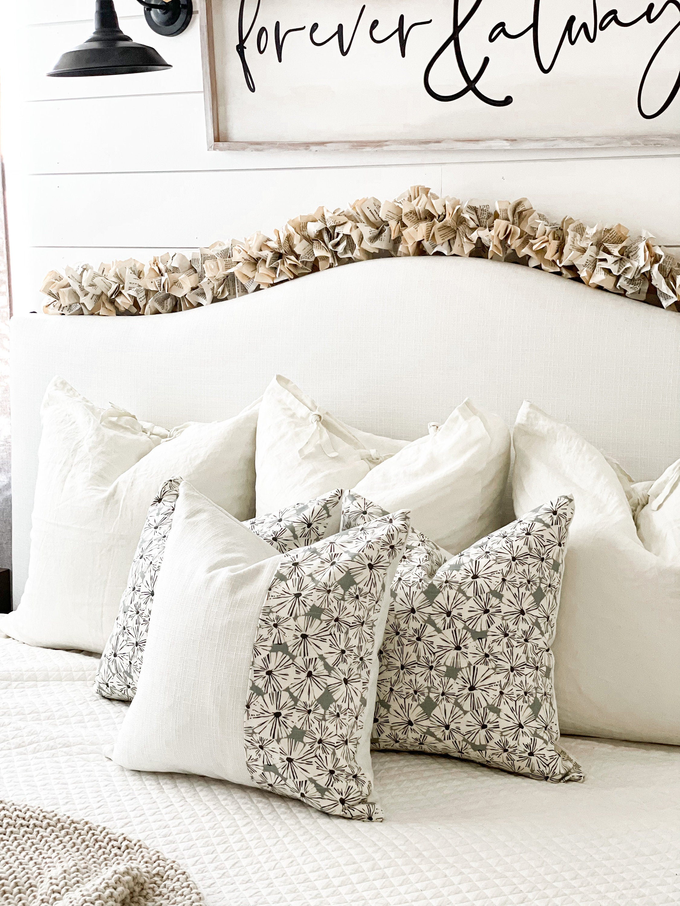 Floral Neutral Pillow Cover