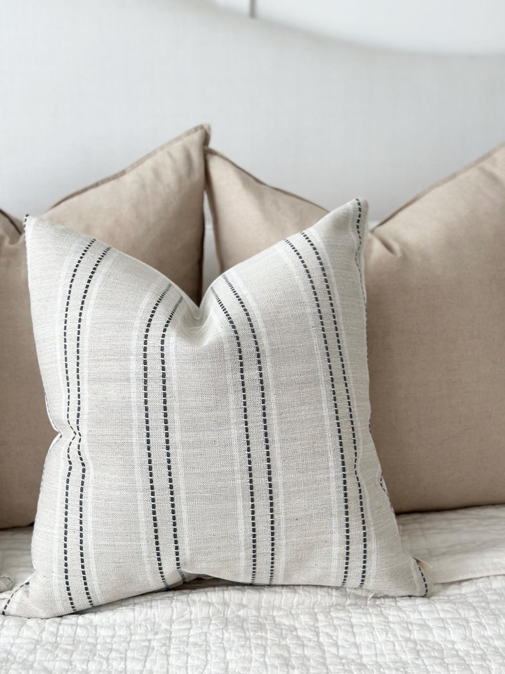 Beige & Gray Woven Neutral Pillow