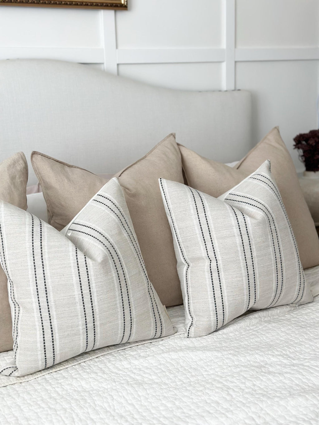 Beige & Gray Woven Neutral Pillow