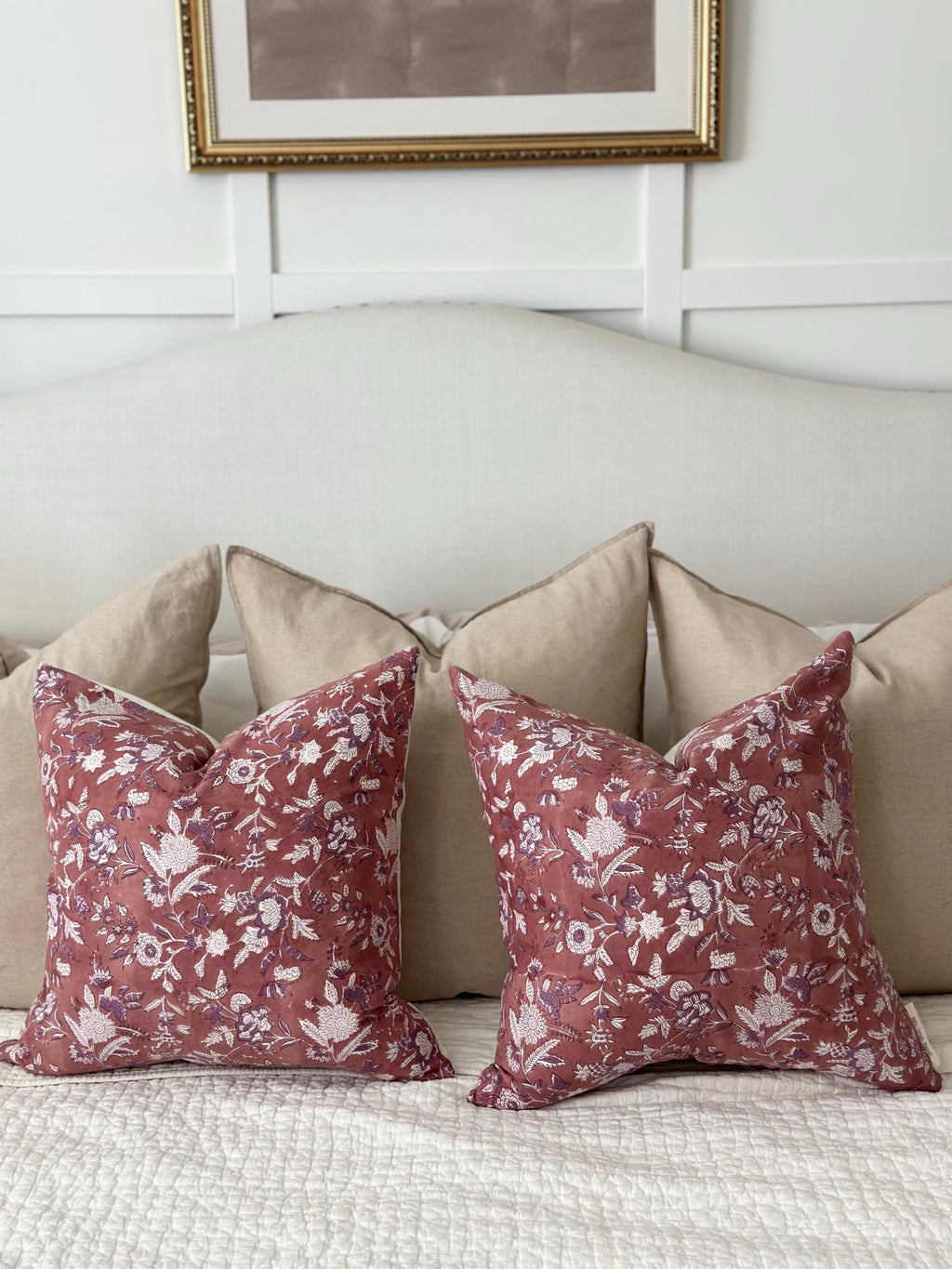 Pink Floral Pillow Cover