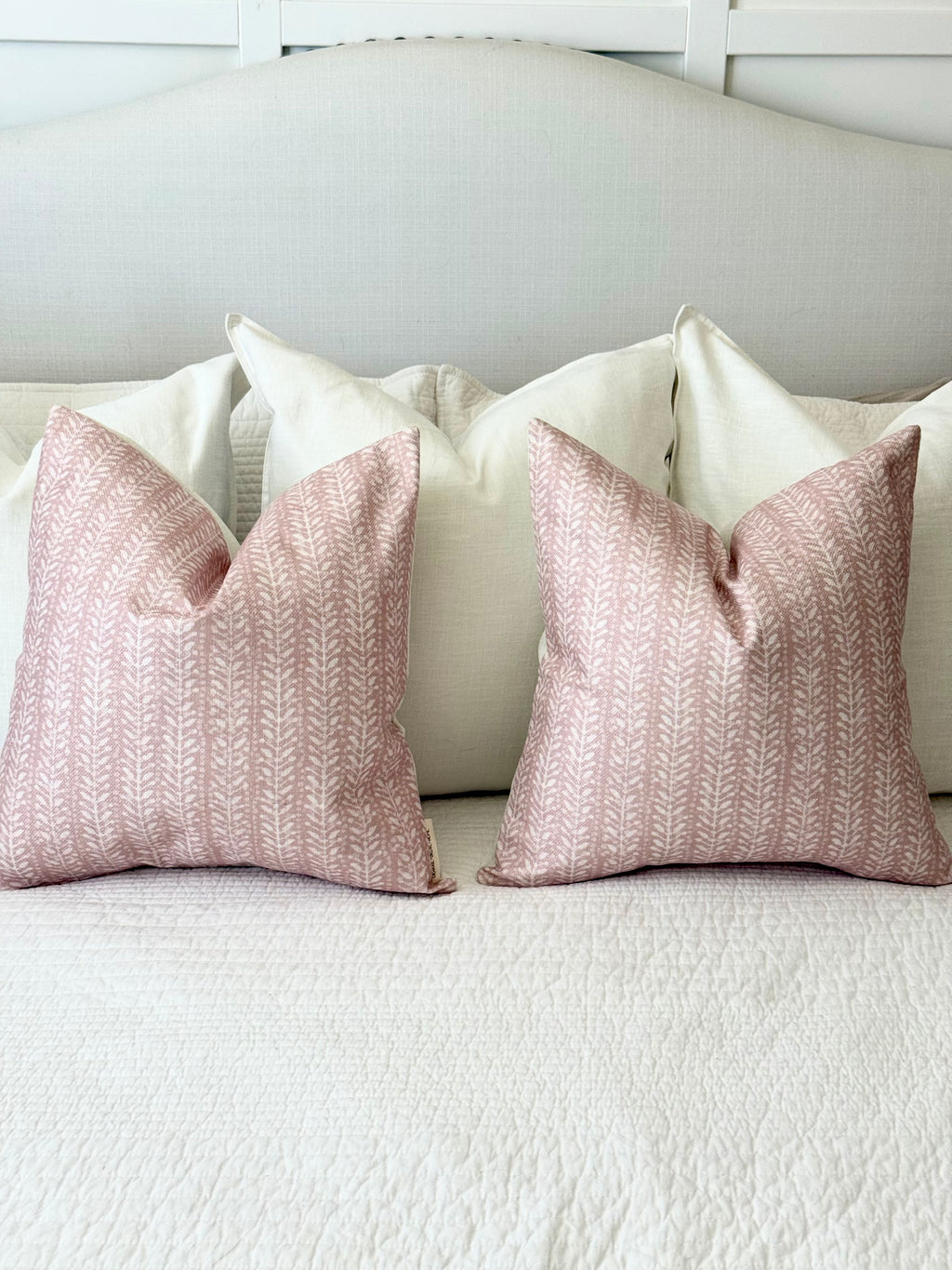 Blush Printed Floral Pillow Cover