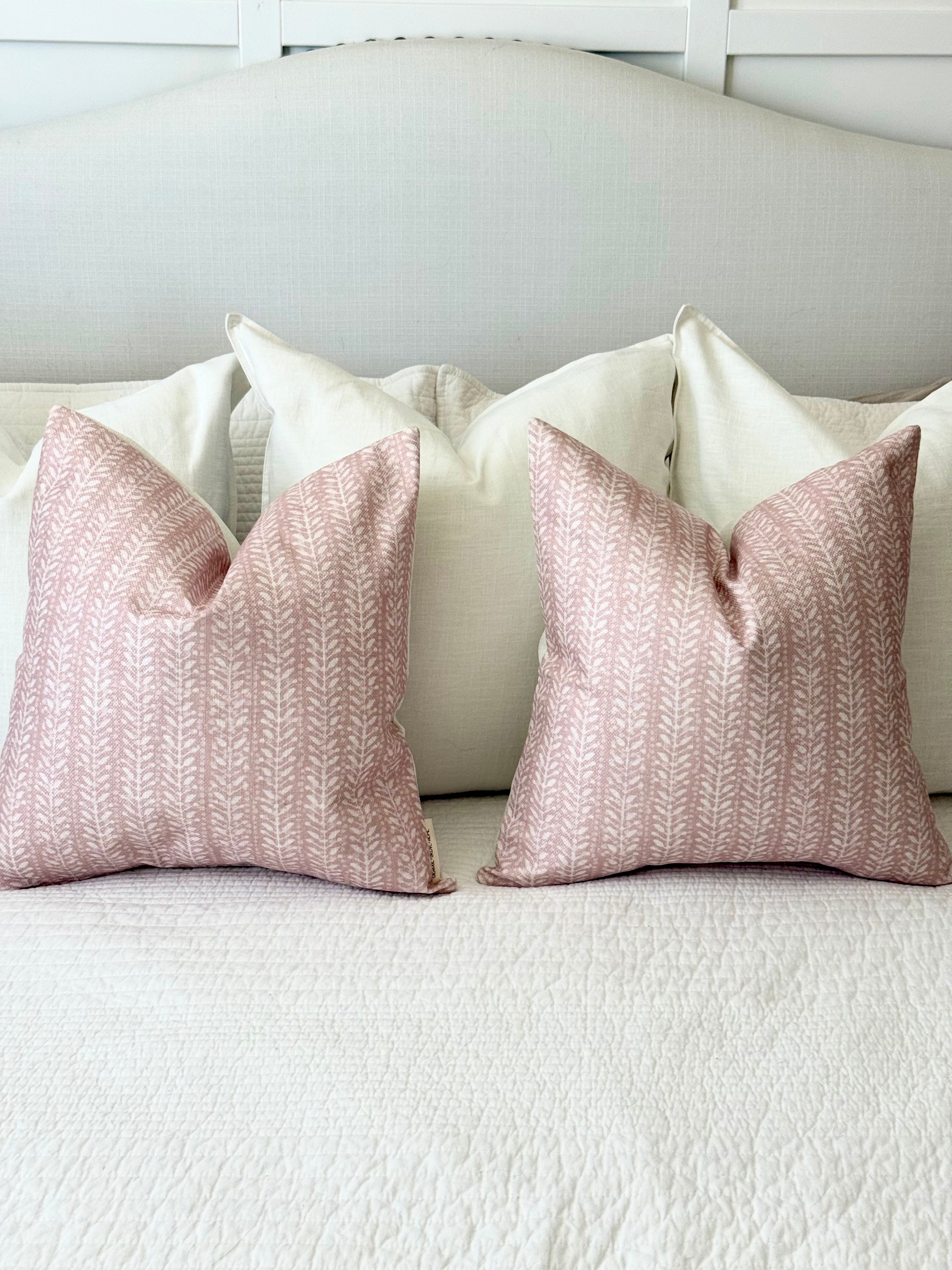 Blush Printed Floral Pillow Cover