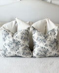 White and Gray Floral Pillow Cover