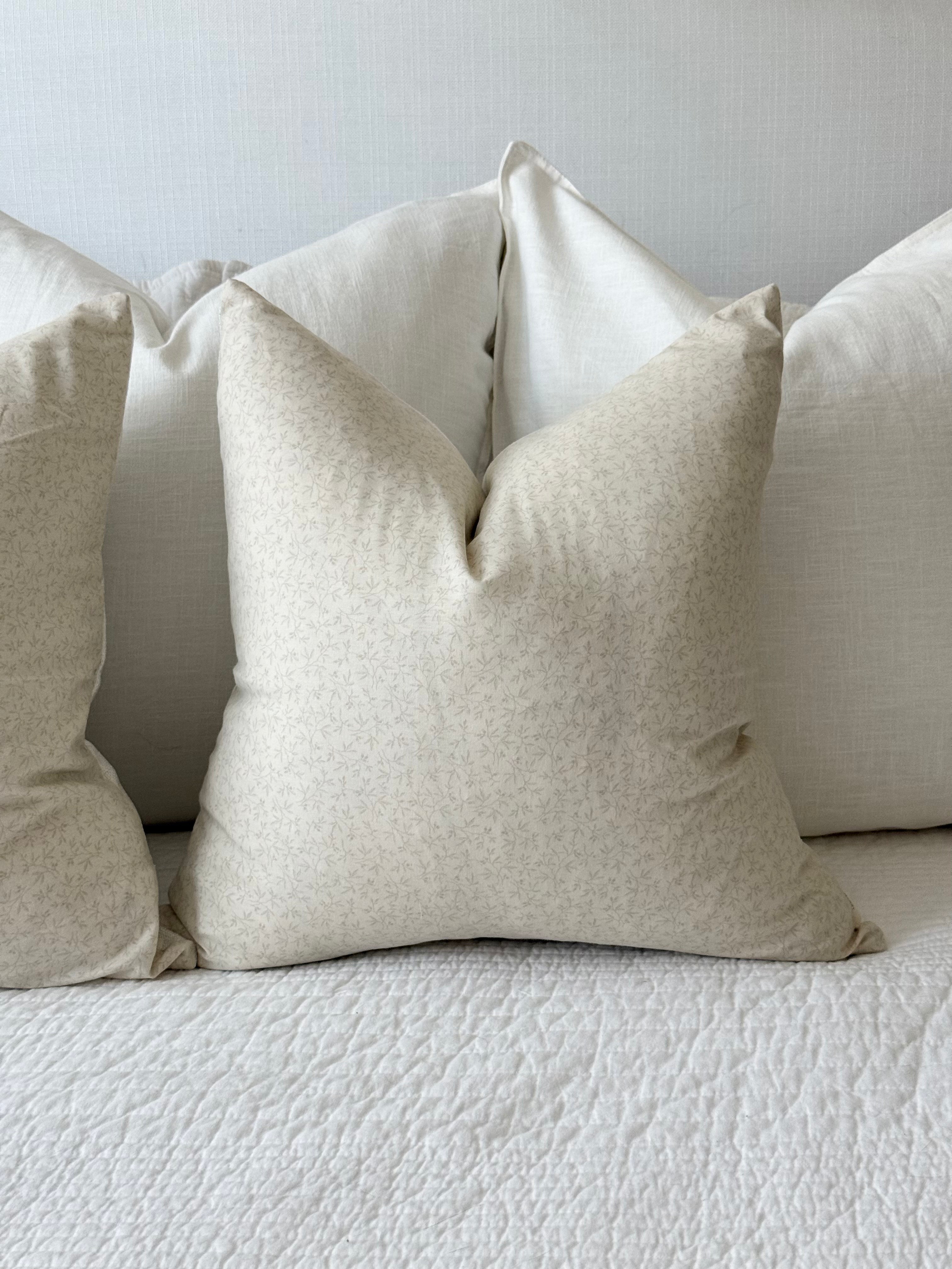 Floral Beige Pillow Cover