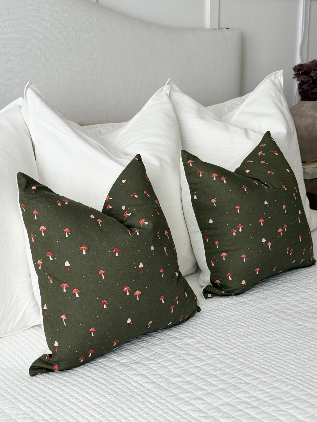 Mushroom Cottagecore Pillow Cover
