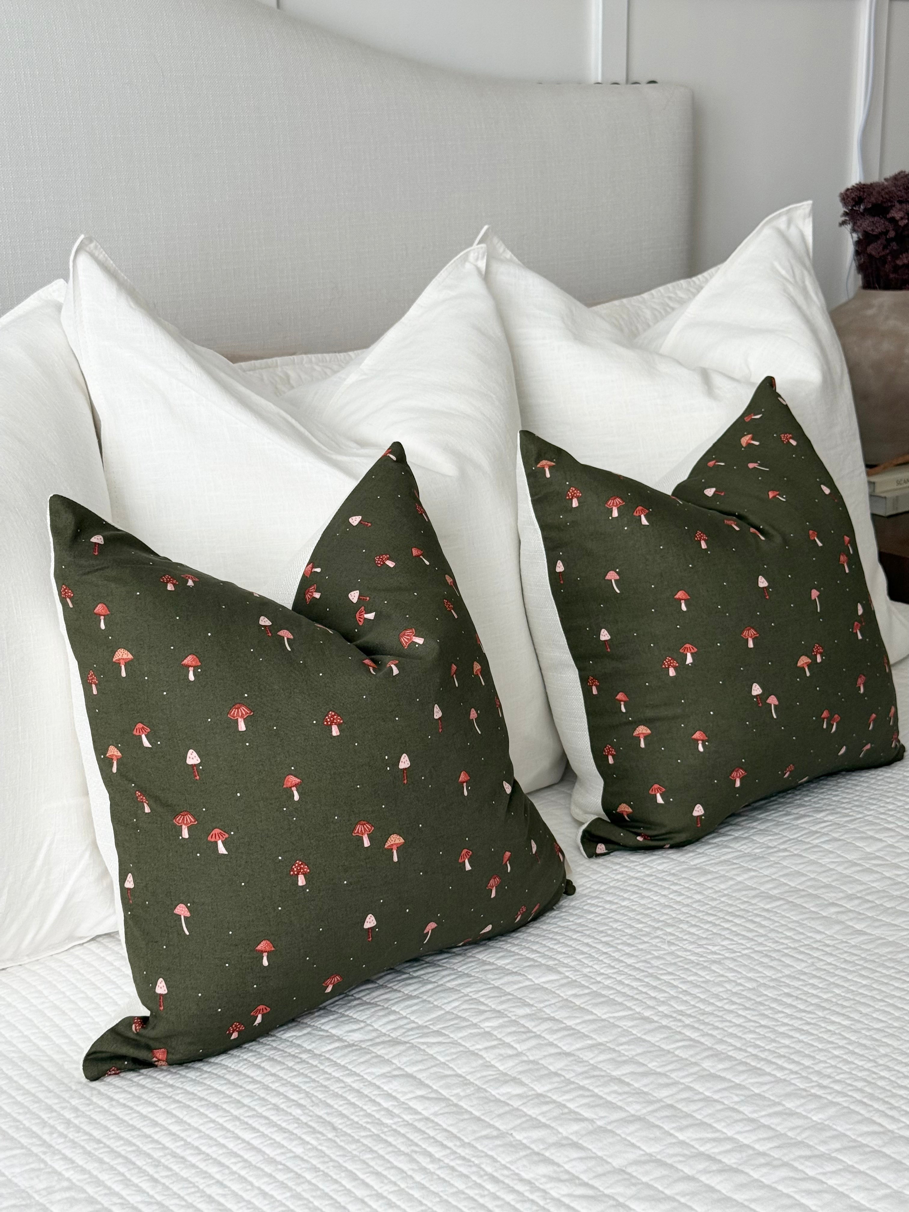 Mushroom Cottagecore Pillow Cover