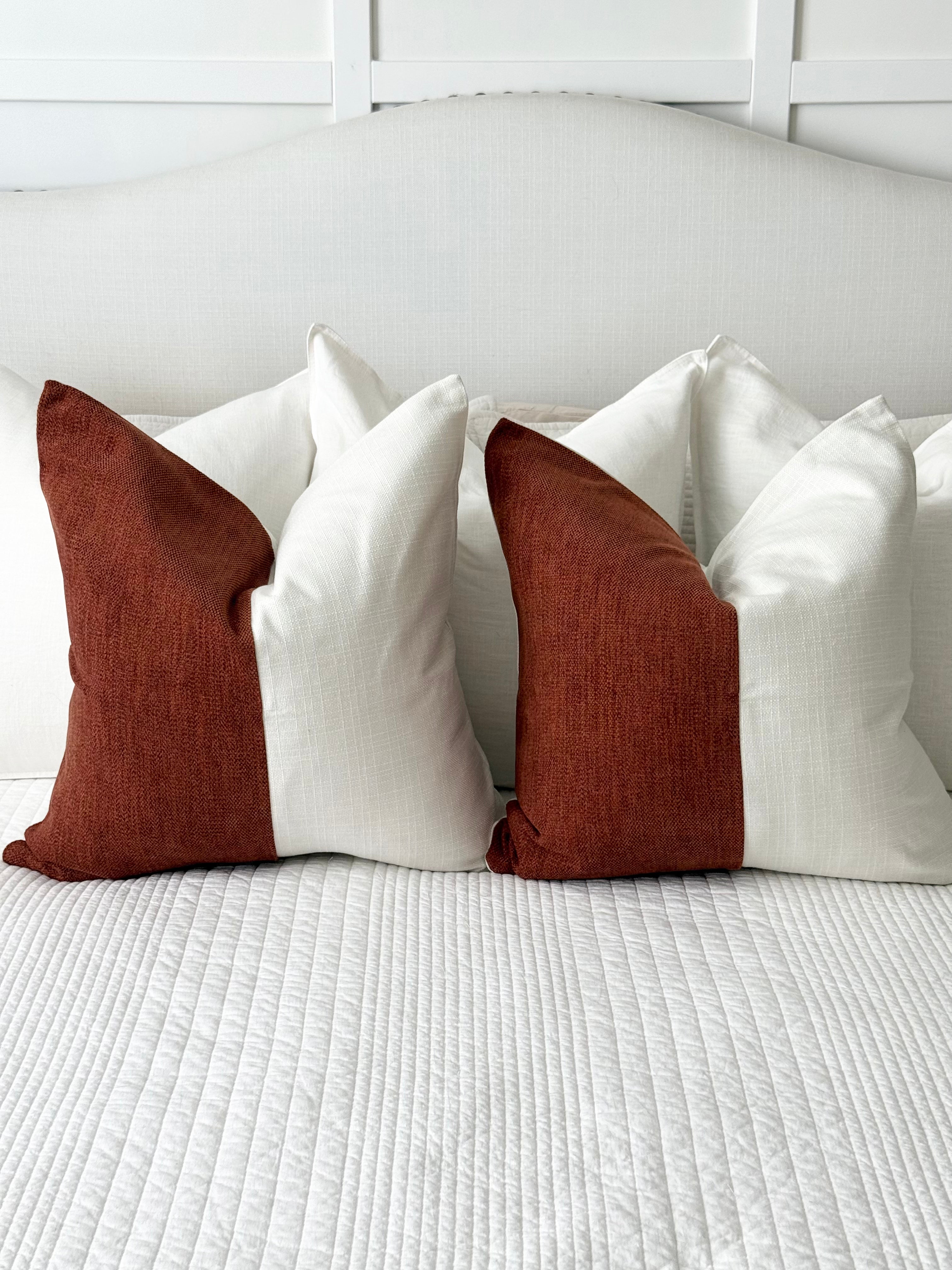 Rust Woven Pillow Cover 24 x 24