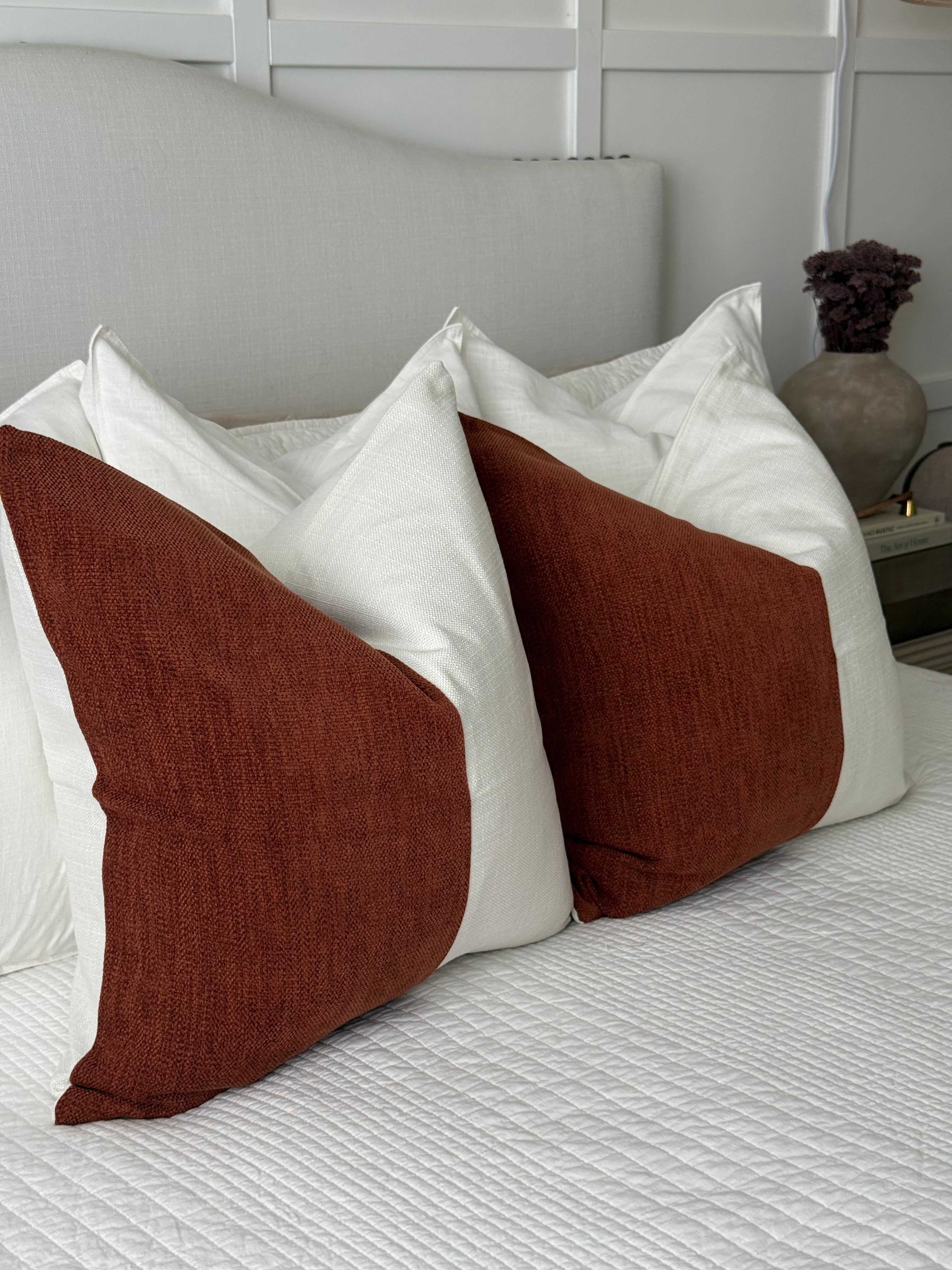 Rust Woven Pillow Cover 24 x 24