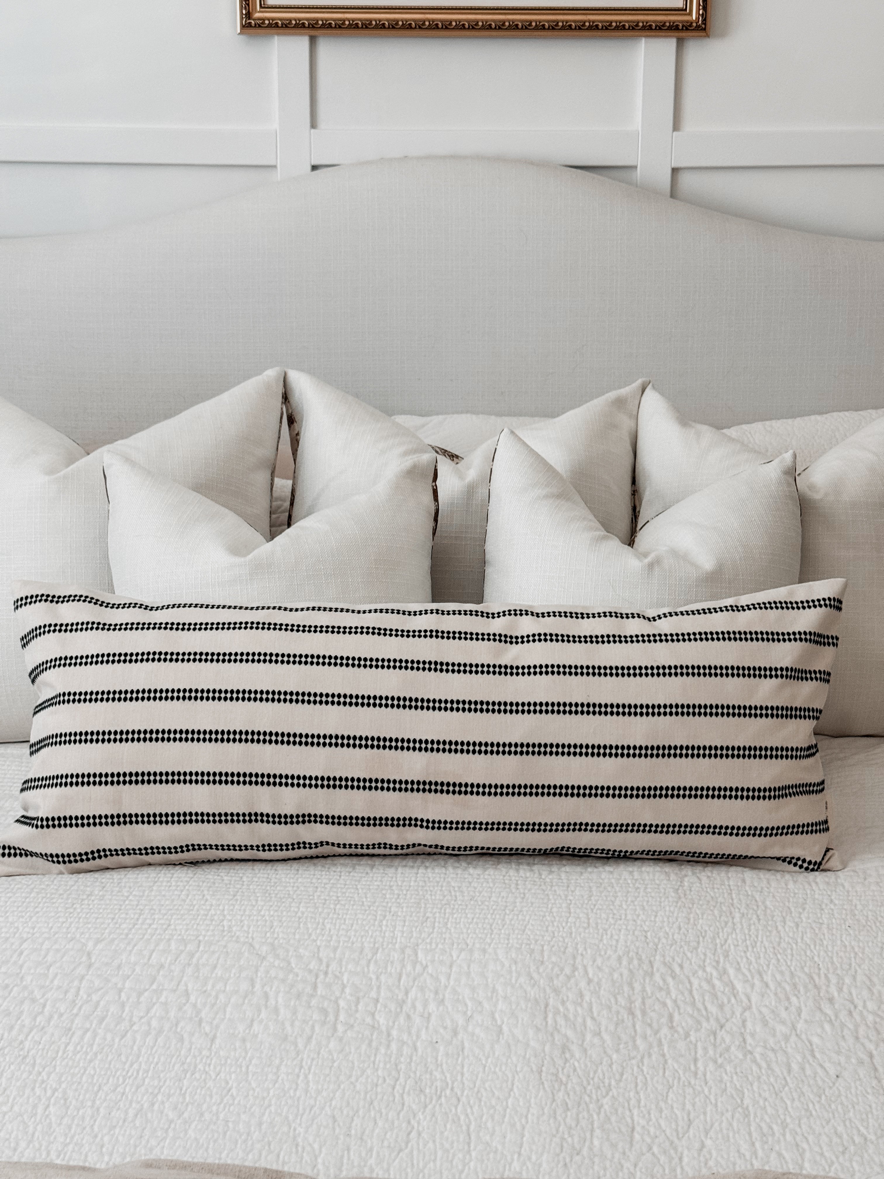 Black and White Lumbar Pillow Cover 14 x 36