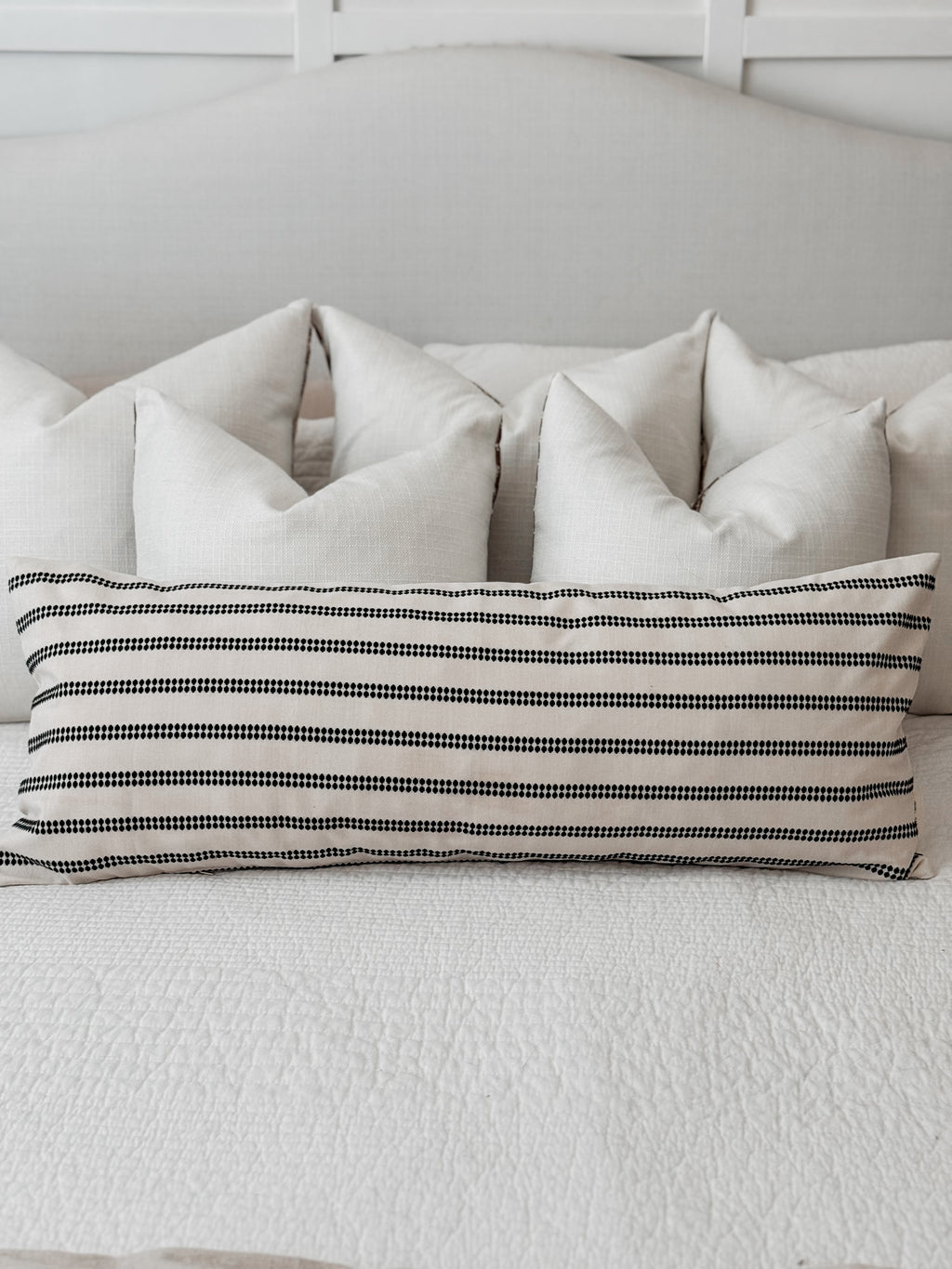 Black and White Lumbar Pillow Cover 14 x 36