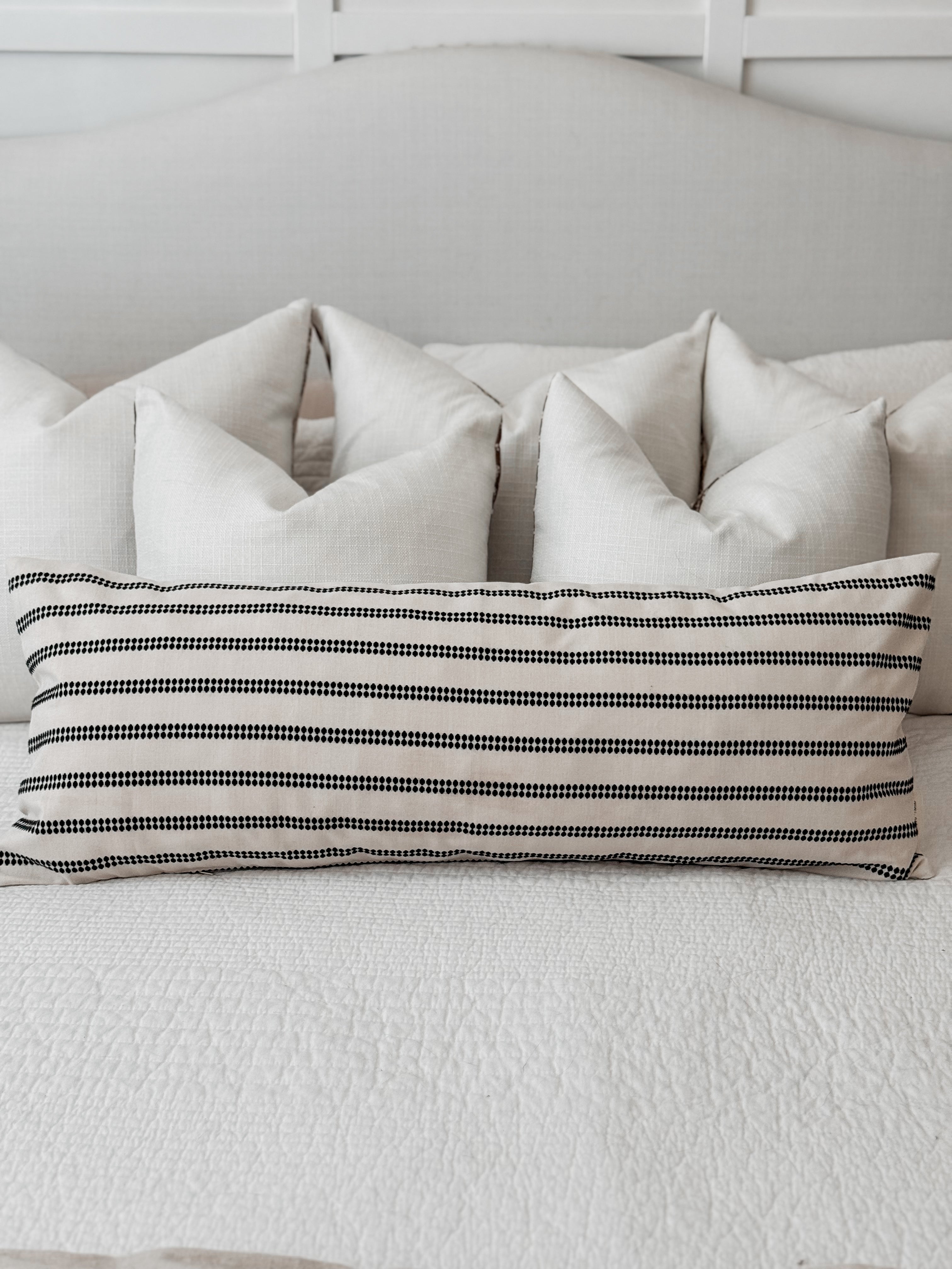 Black and White Lumbar Pillow Cover 14 x 36