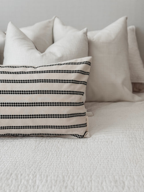 Black and White Lumbar Pillow Cover 14 x 36