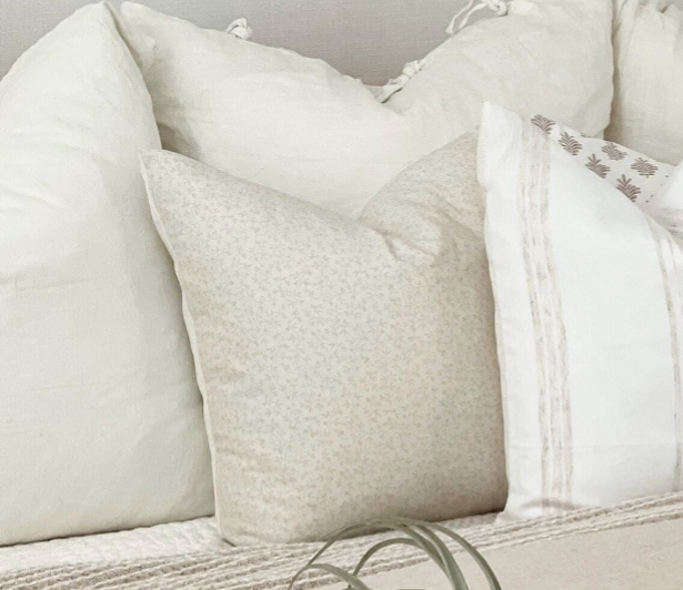 Floral Beige Pillow Cover