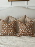 Gold & Rust Floral Pillow Cover