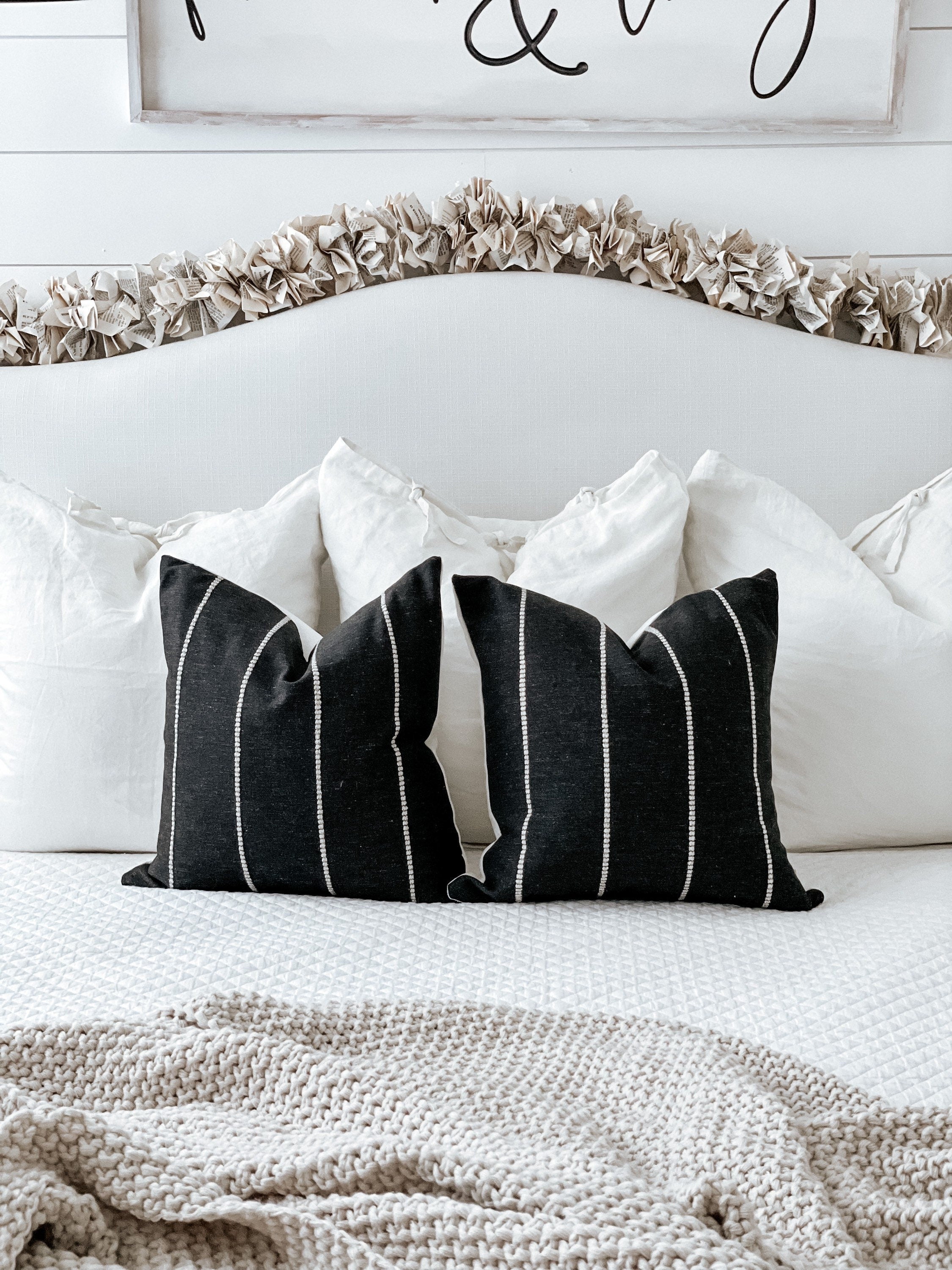 Black Woven Neutral Pillow