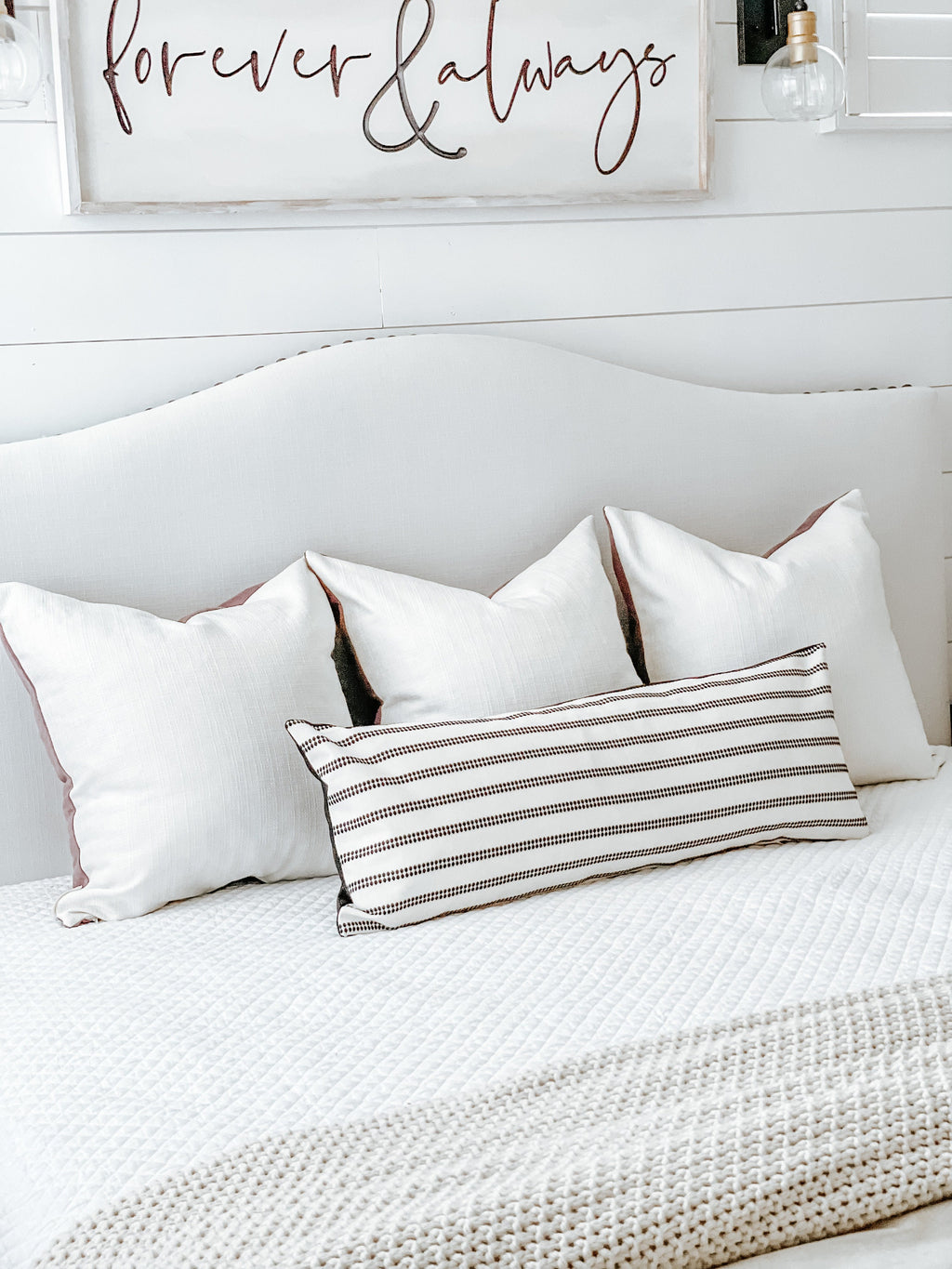 Black and White Lumbar Pillow Cover 14 x 36
