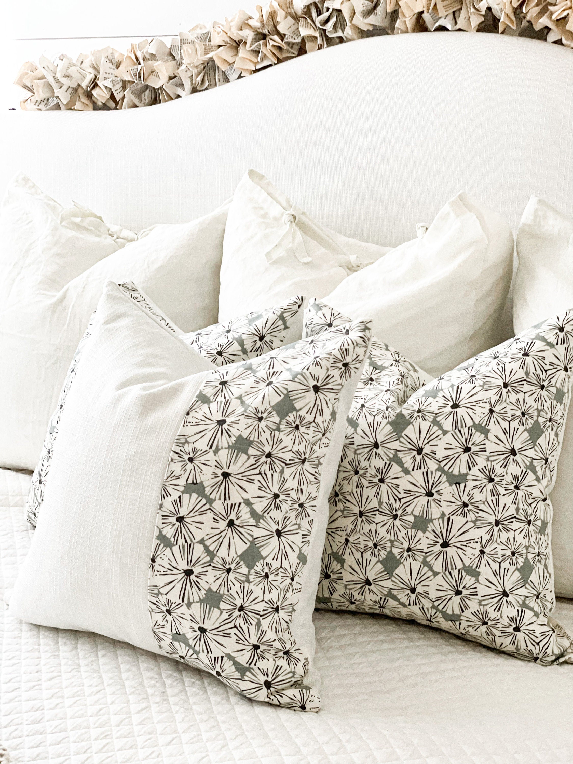 Floral Neutral Pillow Cover