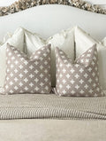 Beige Printed “Swiss Cross” Pillow Cover