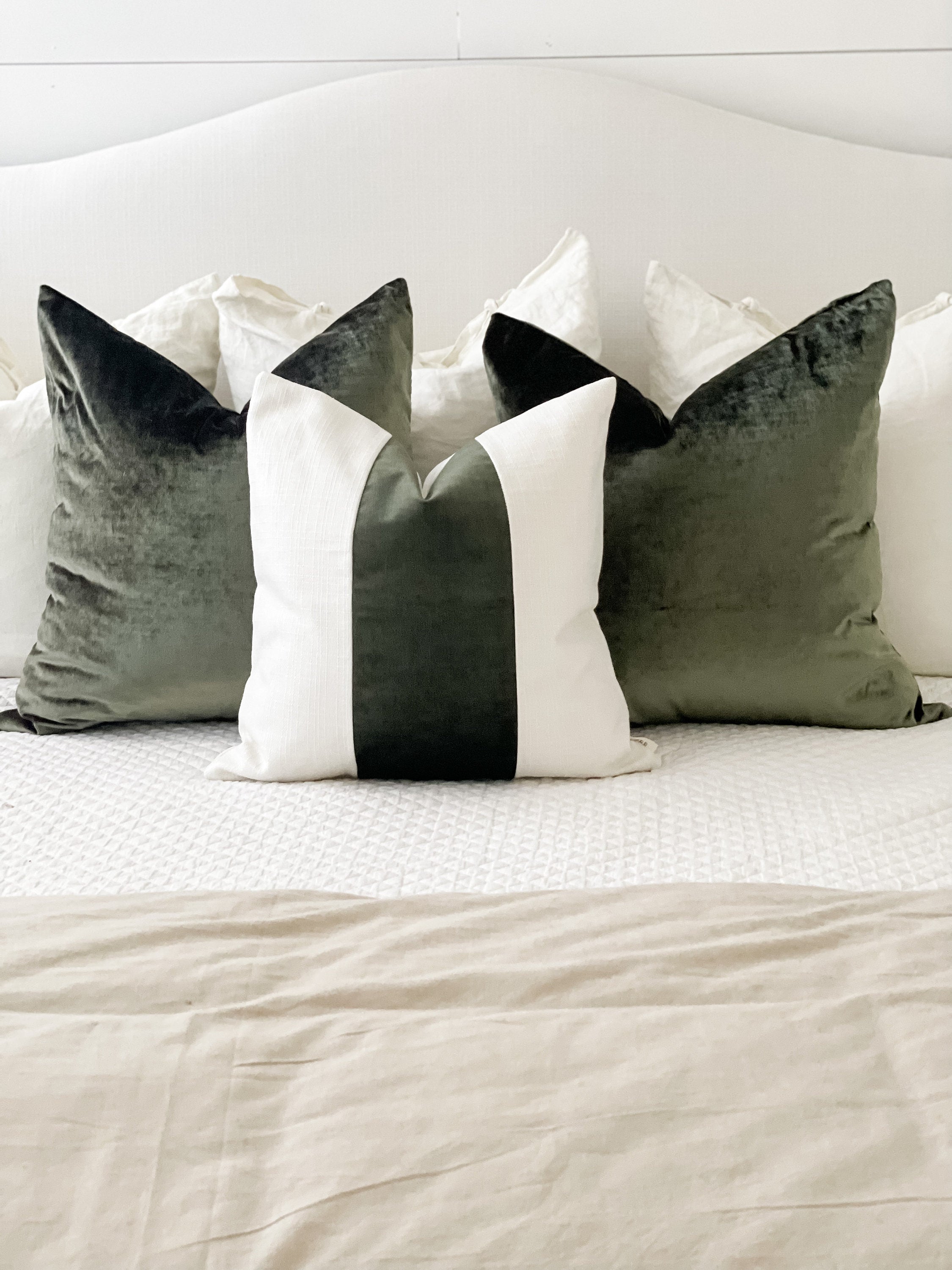 Evergreen Pillow Cover - Paneled Look 20 x 20”