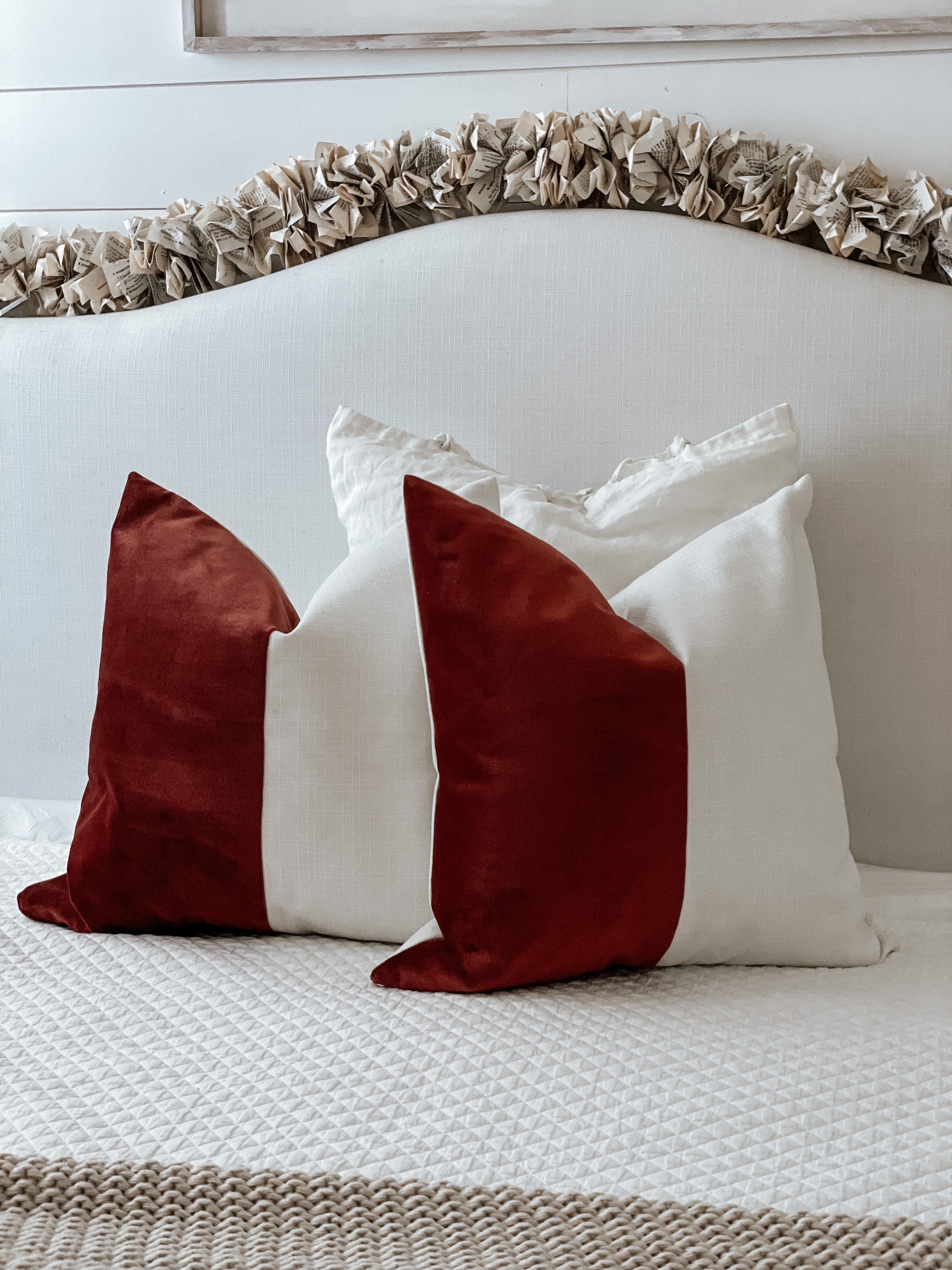 Rust Velvet Pillow Cover 24 x 24