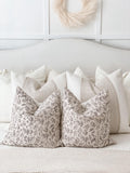 Floral Beige and Black Pillow Cover