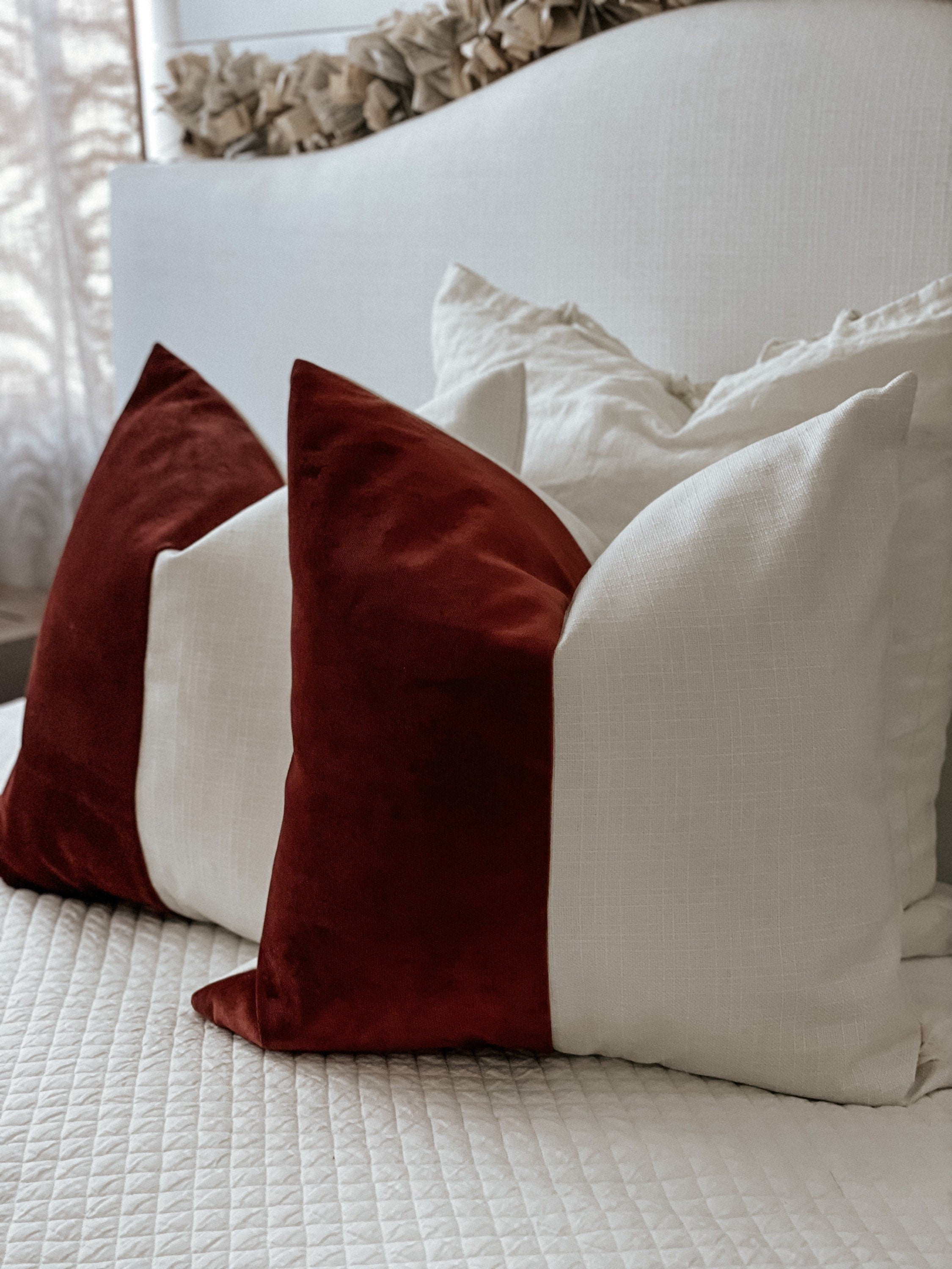 Rust Velvet Pillow Cover 24 x 24