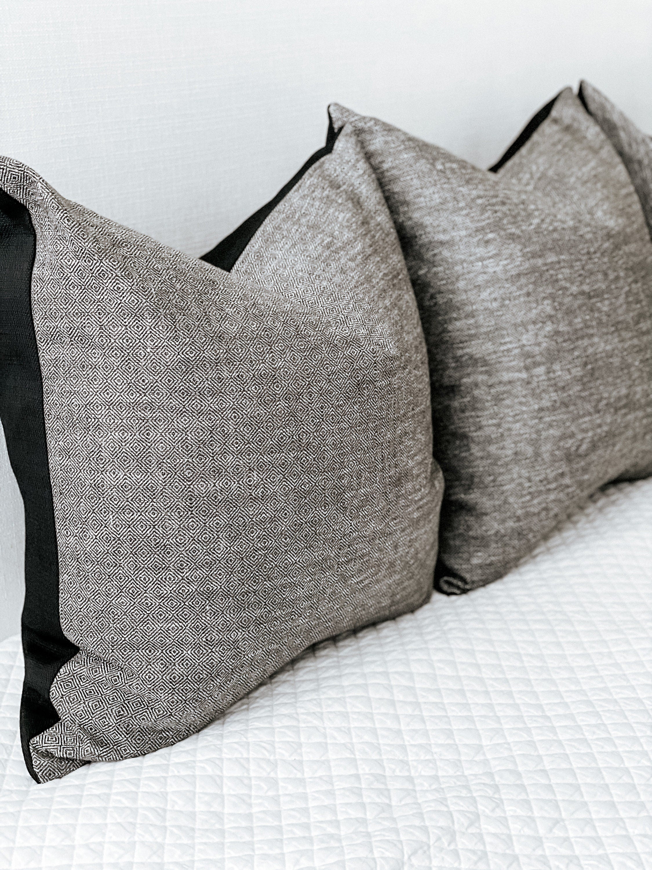 Black Pattern Pillow Cover 24 x 24"