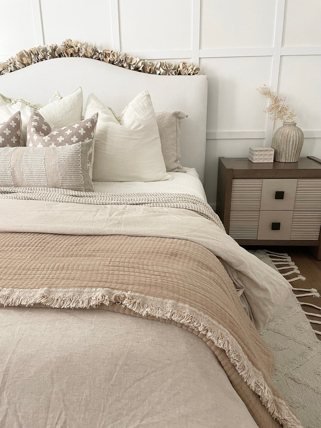 Beige Printed “Swiss Cross” Pillow Cover