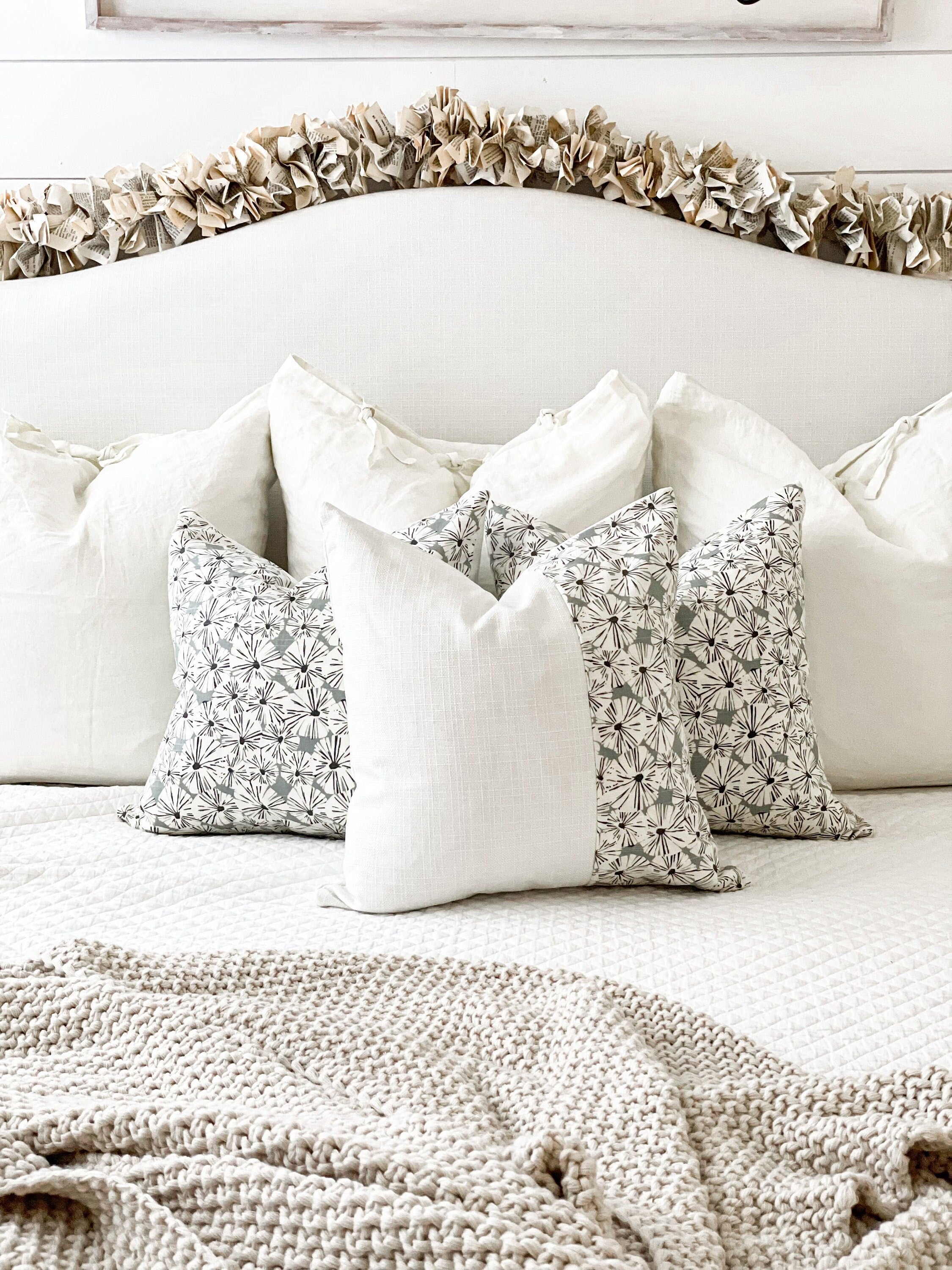 Floral Neutral Pillow Cover
