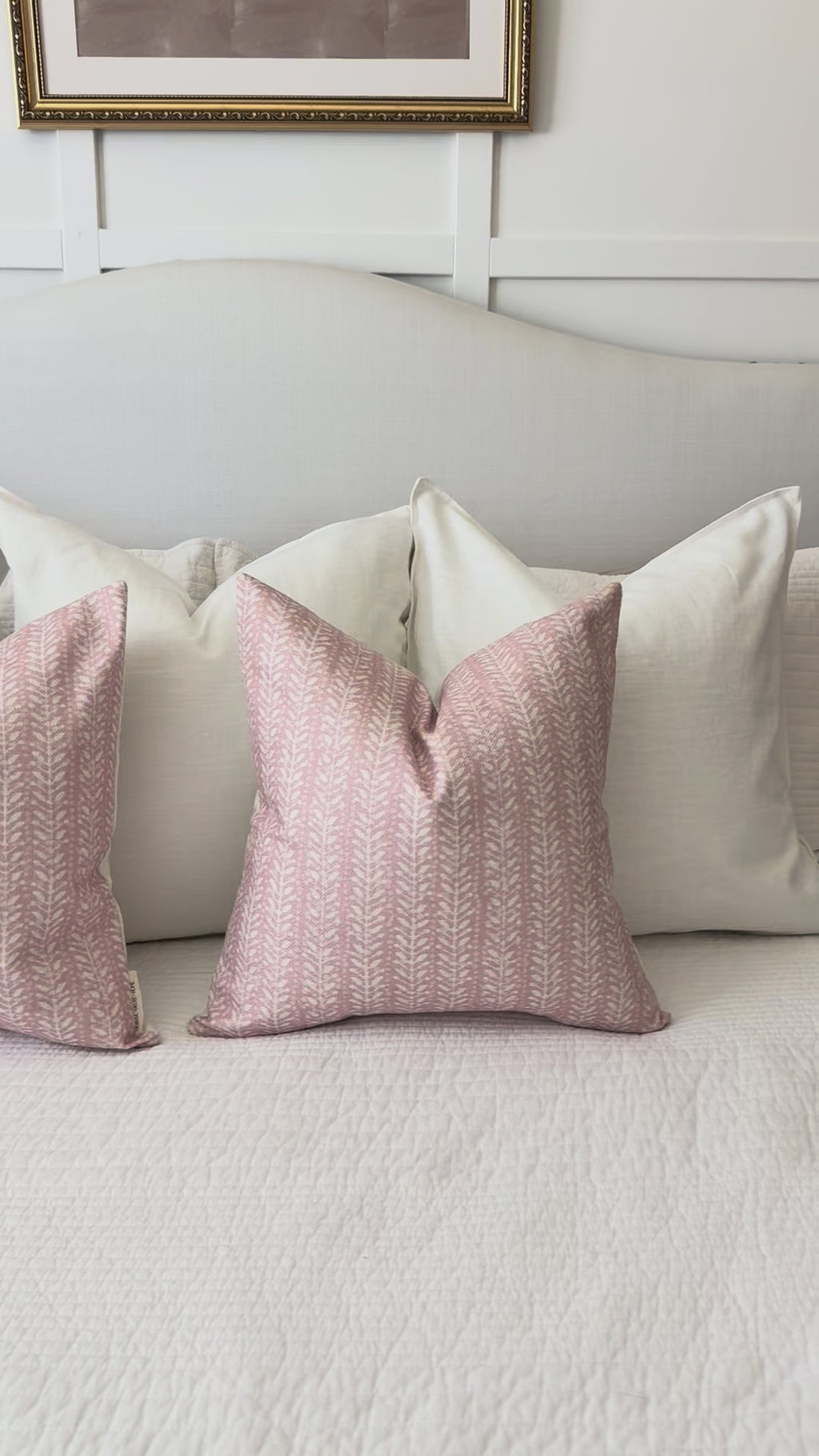 Blush Printed Floral Pillow Cover
