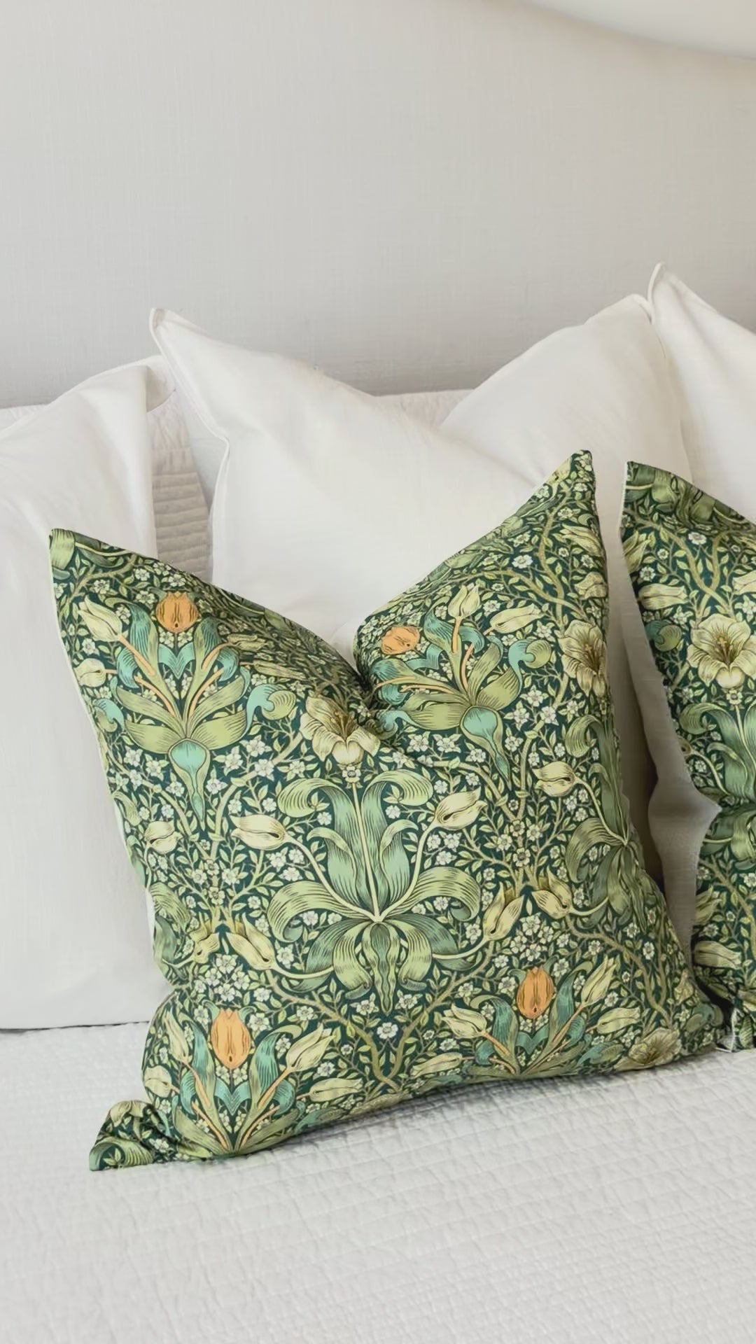 Floral Green Printed Pillow Cover