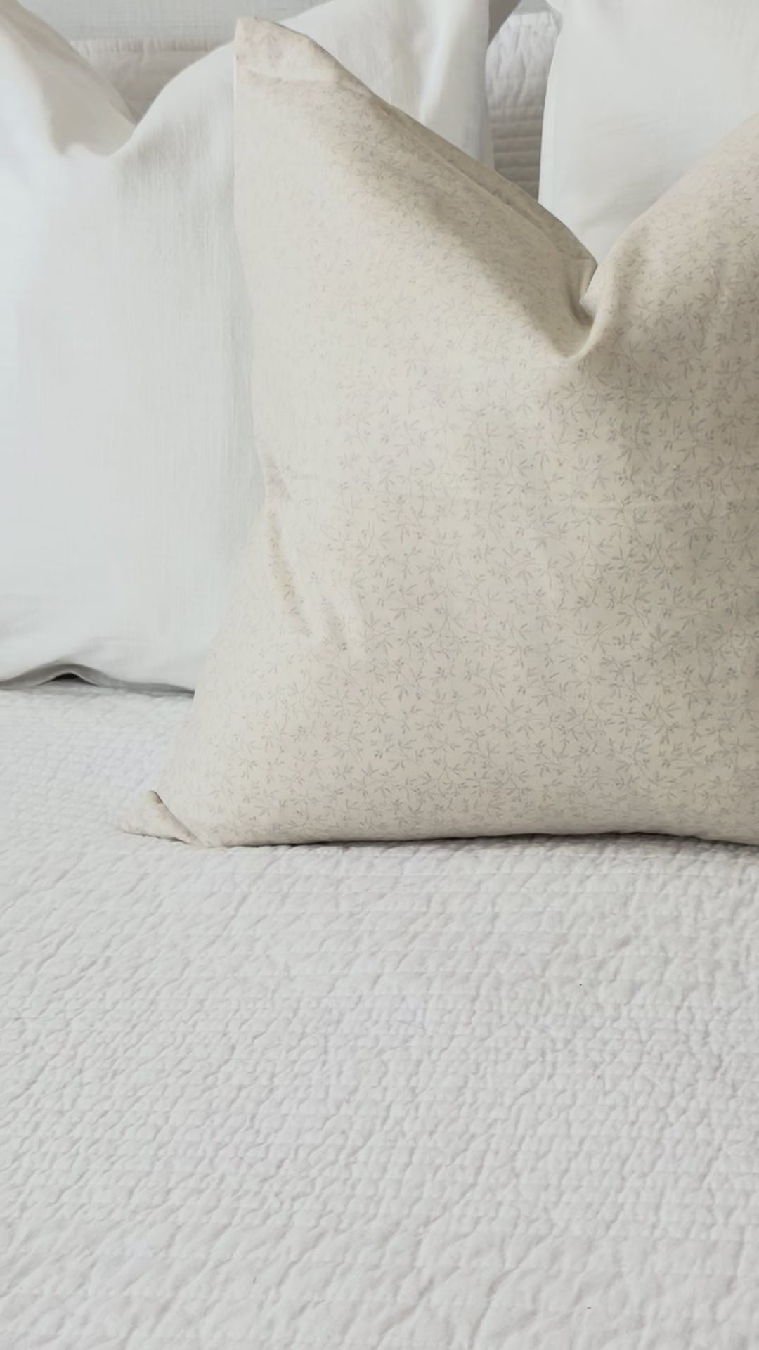 Floral Beige Pillow Cover