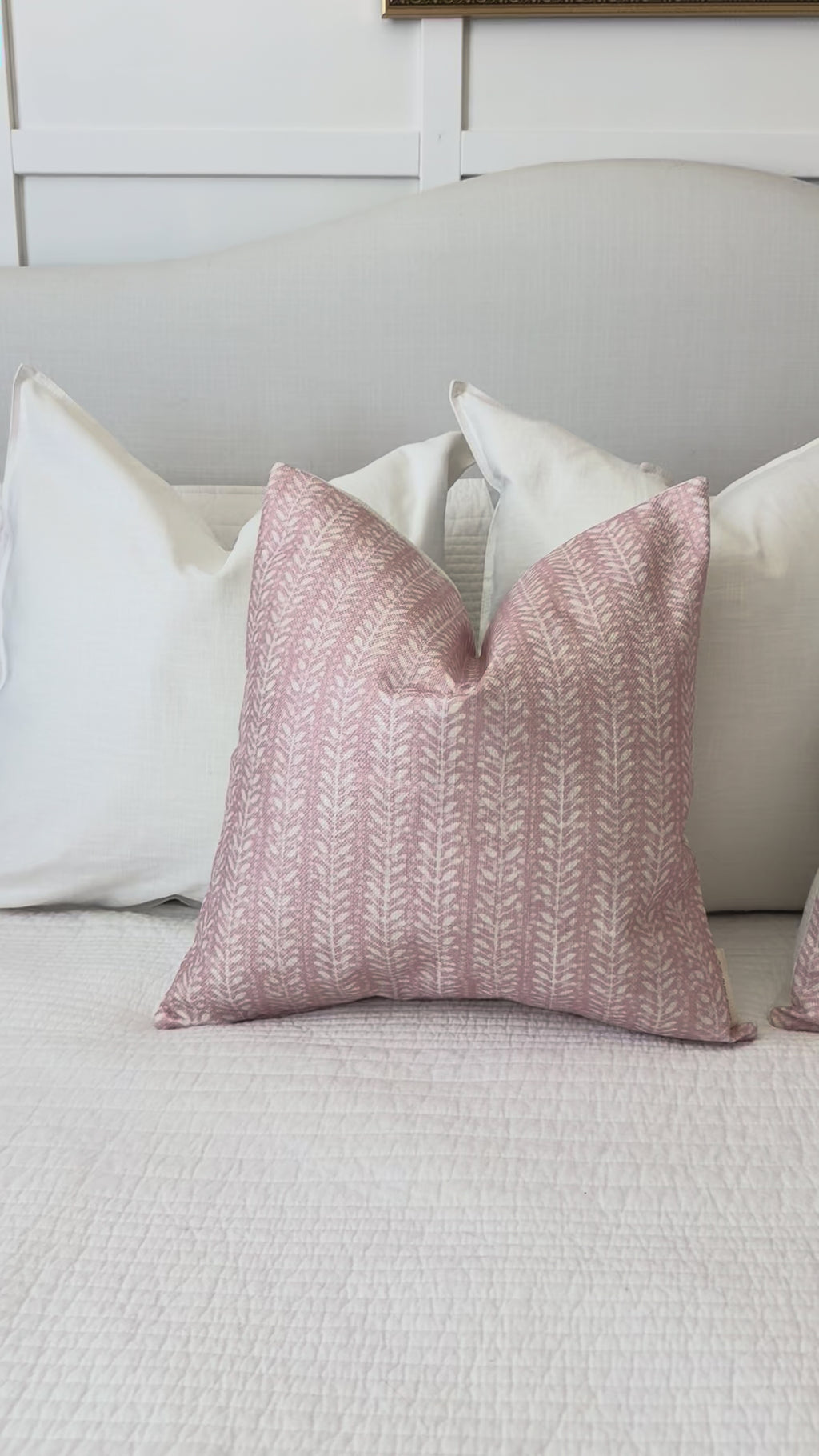Blush Printed Floral Pillow Cover