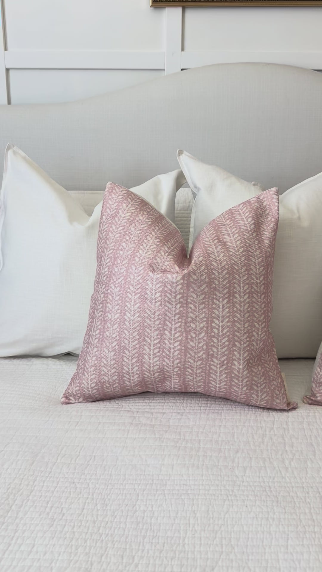 Blush Printed Floral Pillow Cover